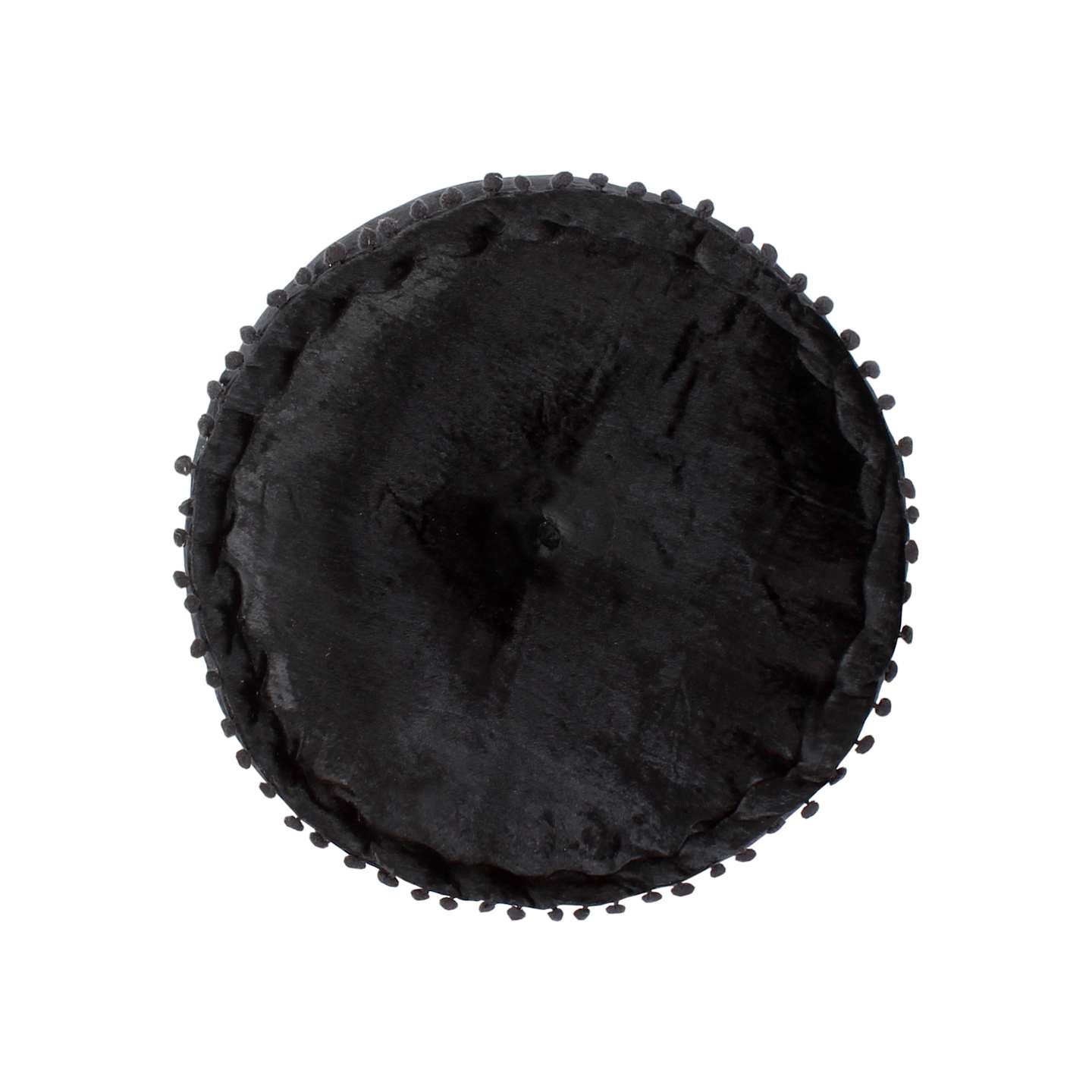 Pouf Rond Velours 40x20 cm Anthracite