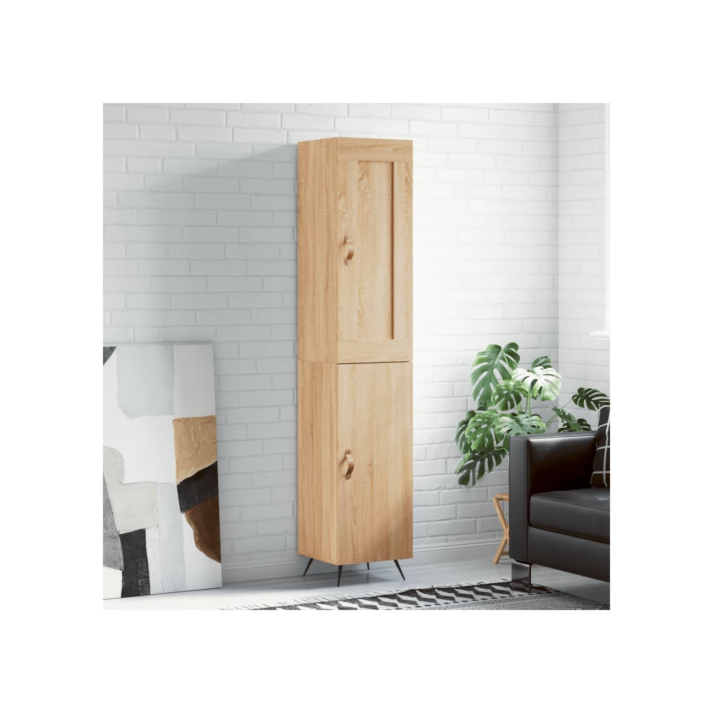 Buffet haut Chêne sonoma 34,5x34x180 cm Bois d'ingénierie