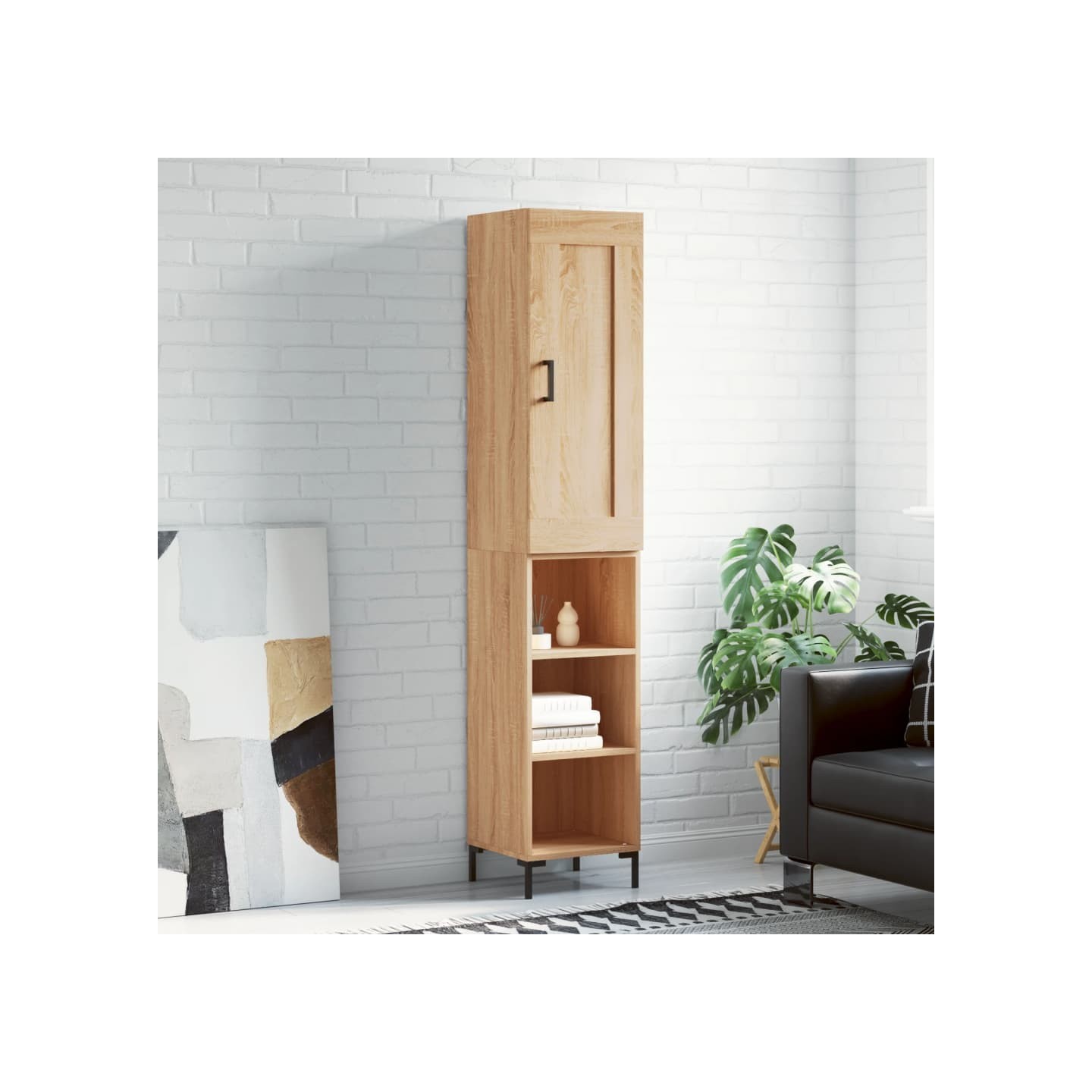 Buffet haut Chêne sonoma 34,5x34x180 cm Bois d'ingénierie