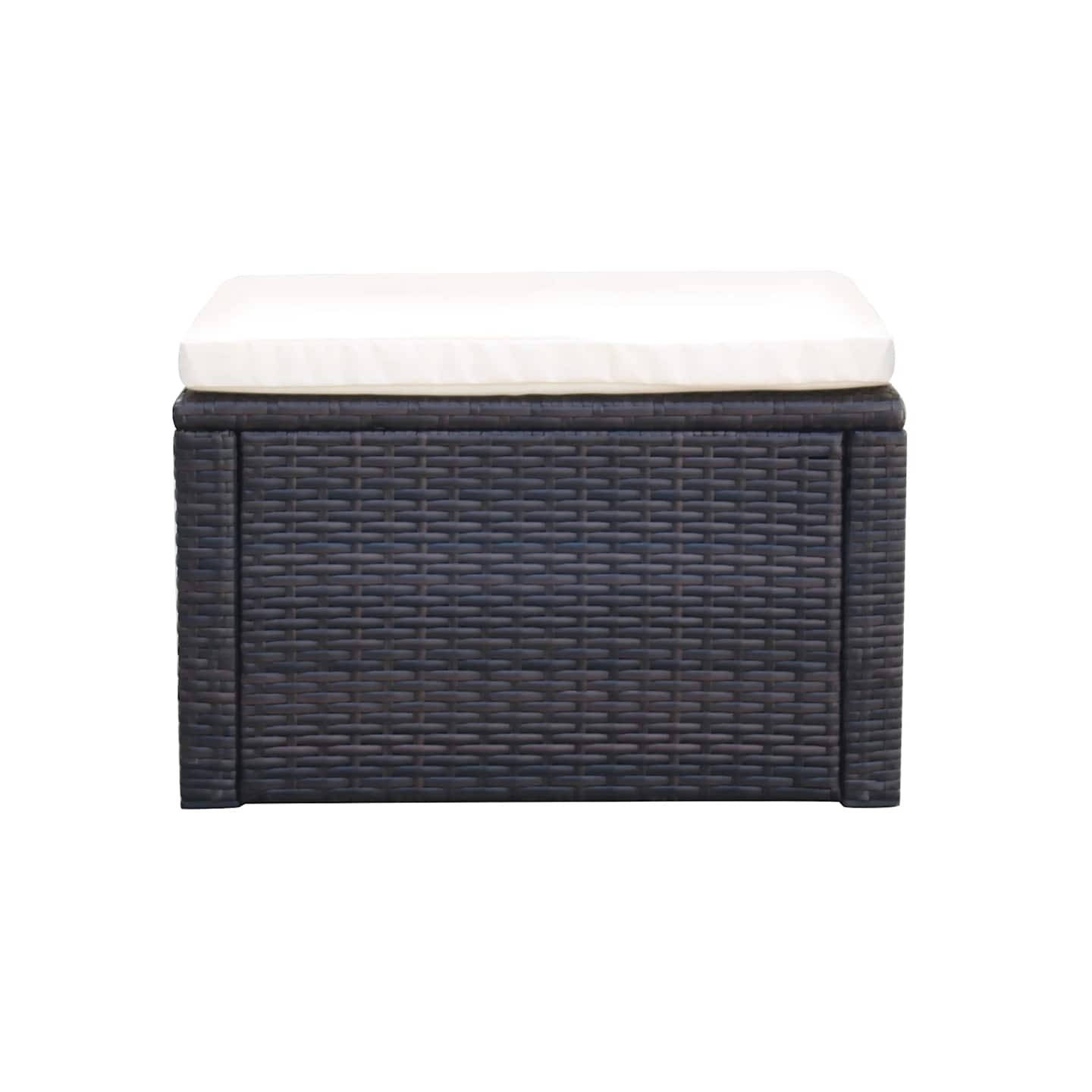 Tabouret / repose-pied Résine tressée 53 x 53 x 30 cm Marron