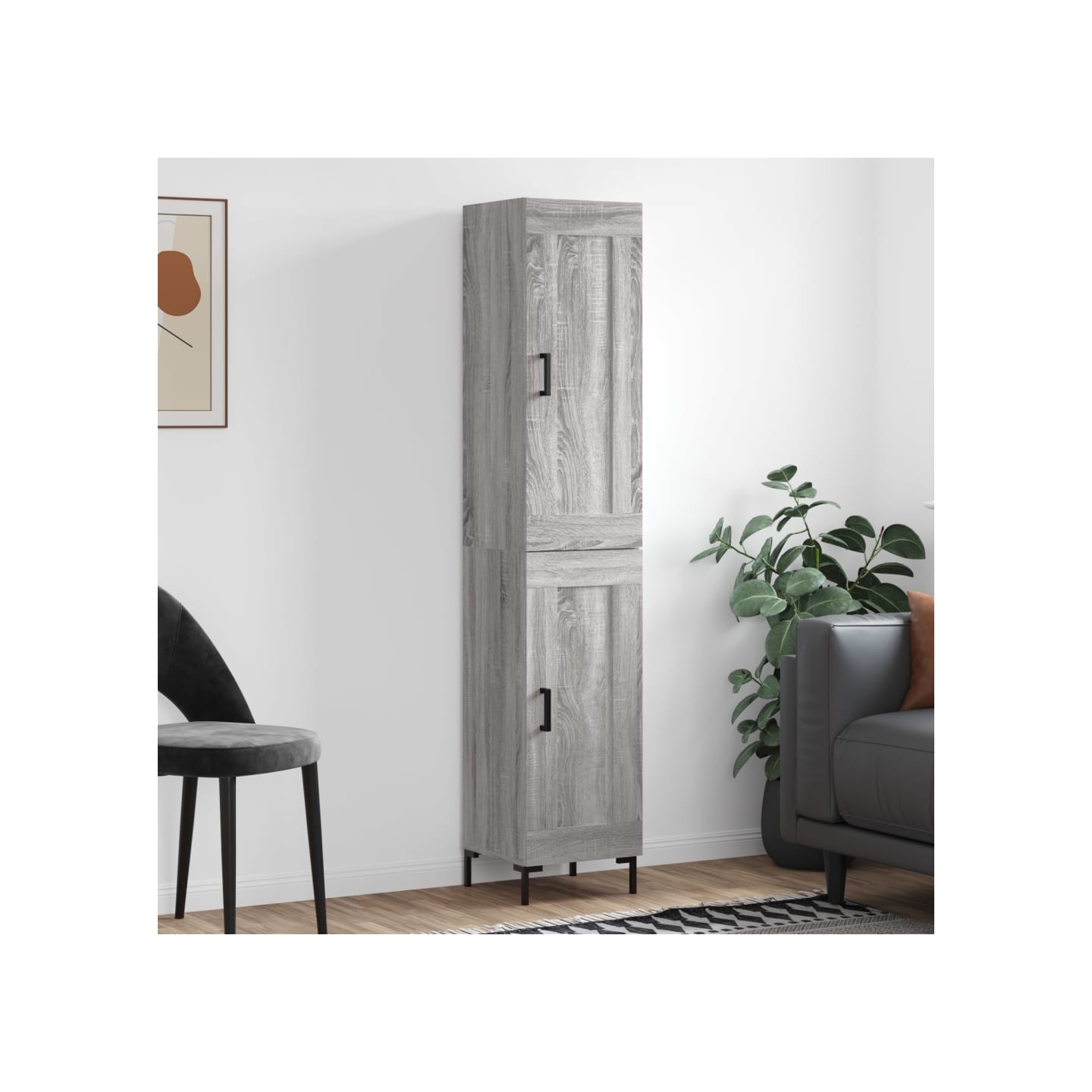 Buffet haut Sonoma gris 34,5x34x180 cm Bois d'ingénierie