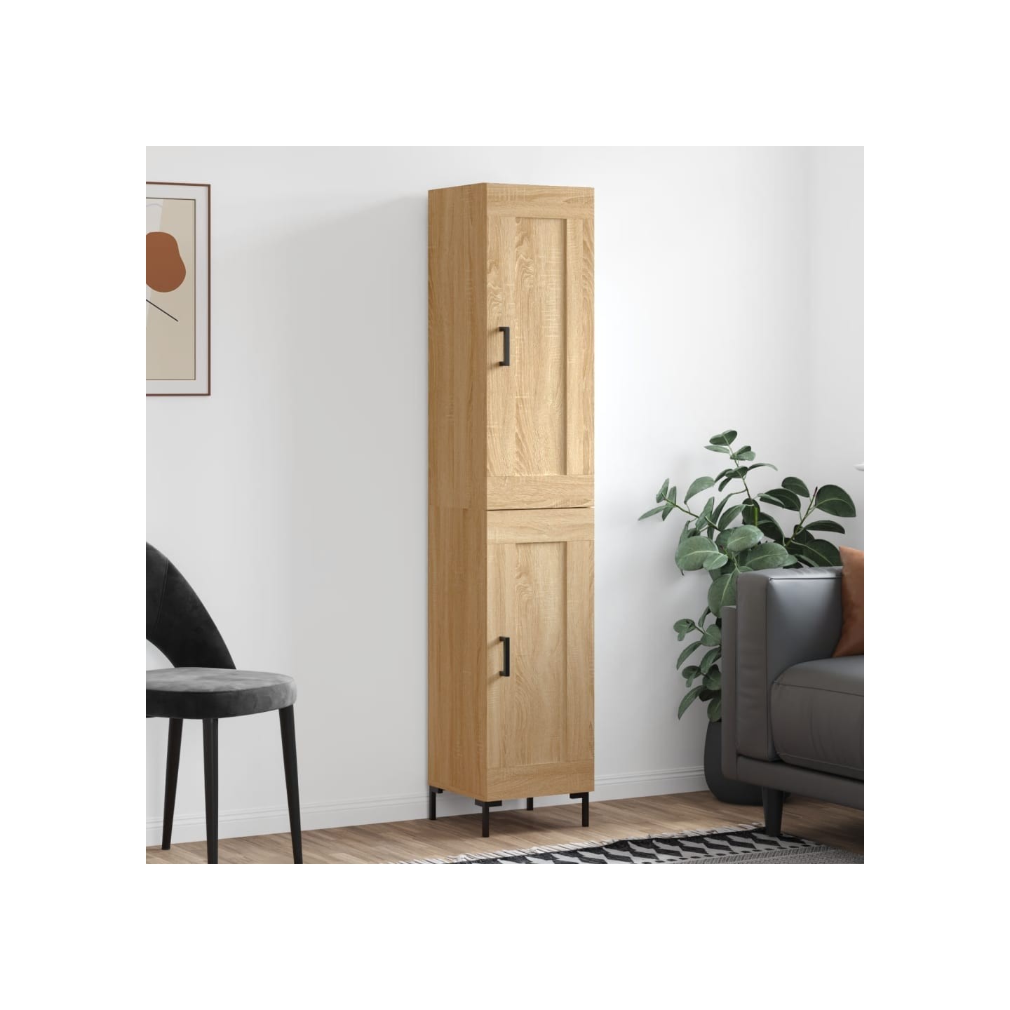 Buffet haut Chêne sonoma 34,5x34x180 cm Bois d'ingénierie