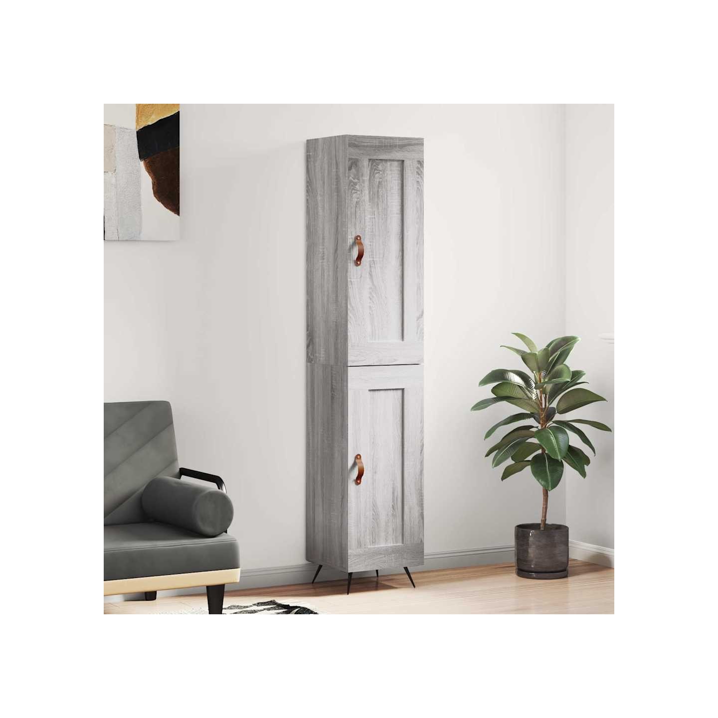 Buffet haut Sonoma gris 34,5x34x180 cm Bois d'ingénierie