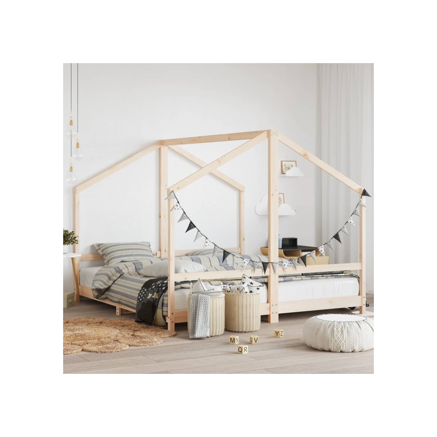 Cadre de lit pour enfants 2x(90x200) cm bois de pin massif