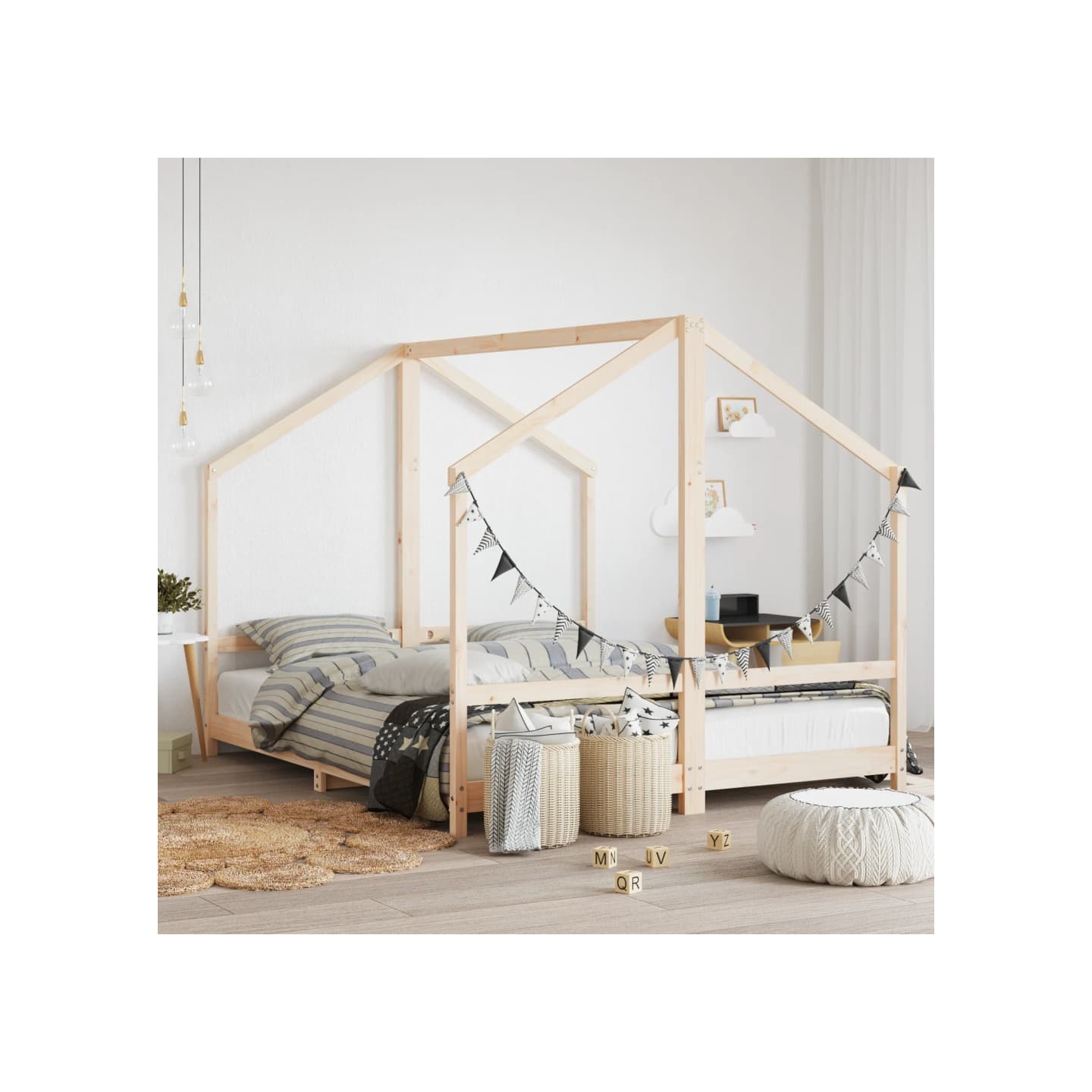 Cadre de lit pour enfants 2x(80x200) cm bois de pin massif