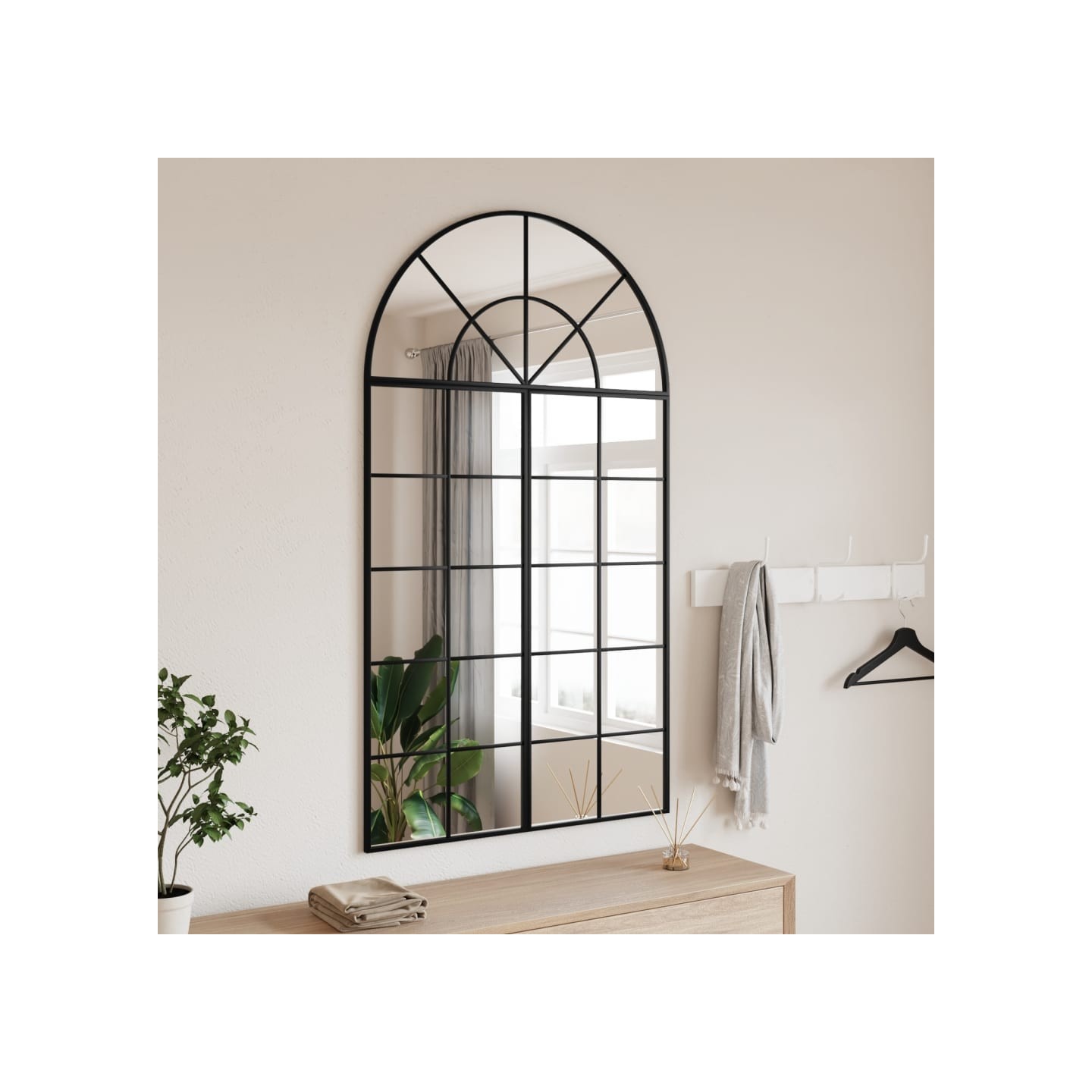 Miroir mural noir 80x140 cm arche fer