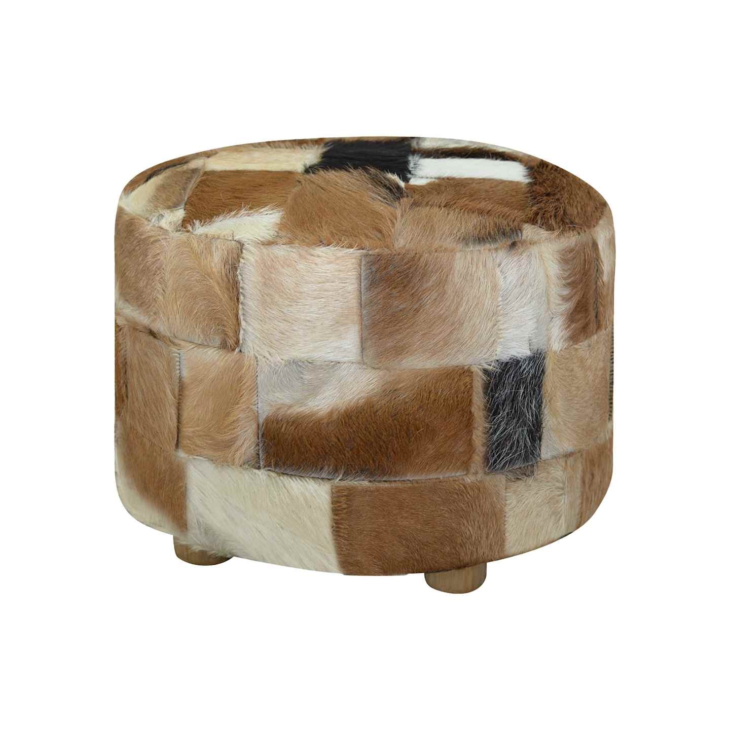 Pouf cuir de chèvre Rond 50 x 50 x 45 cm