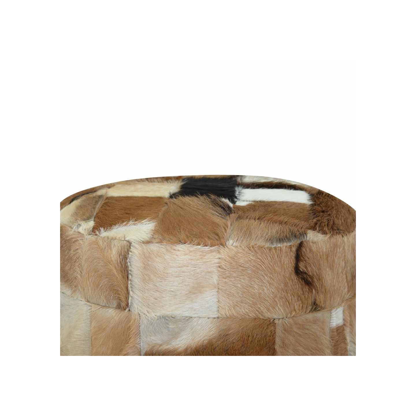 Pouf cuir de chèvre Rond 50 x 50 x 45 cm