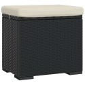 Poufs avec coussins lot de 2 noir 40x30x40 cm résine tressée