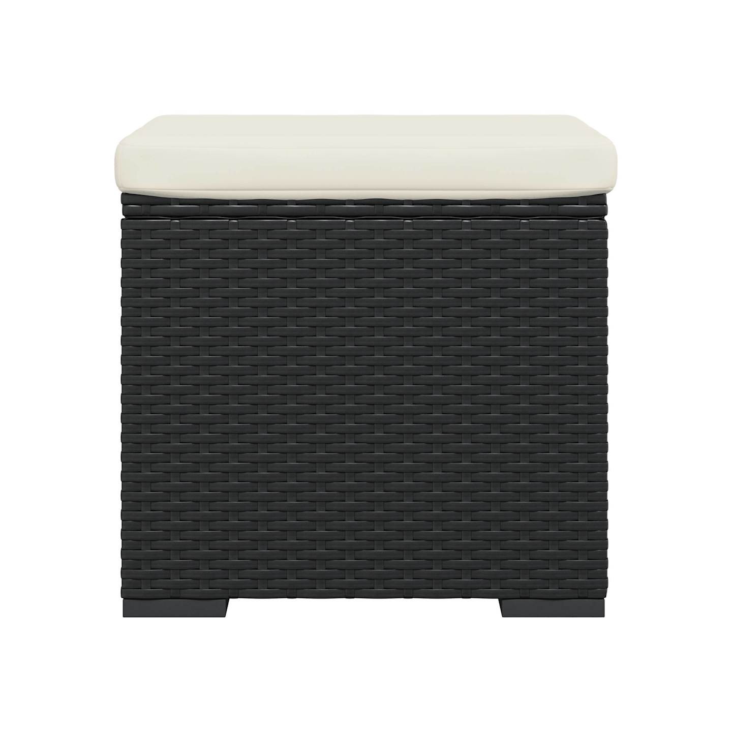 Poufs avec coussins lot de 2 noir 40x30x40 cm résine tressée