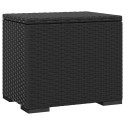 Poufs avec coussins lot de 2 noir 40x30x40 cm résine tressée