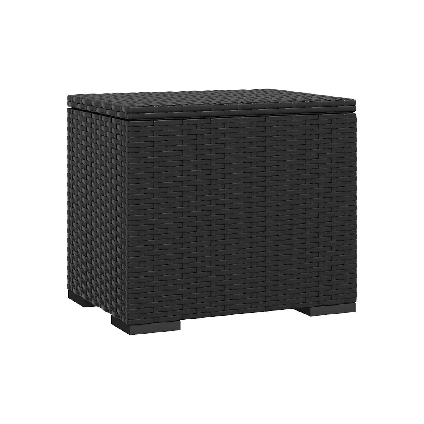 Poufs avec coussins lot de 2 noir 40x30x40 cm résine tressée