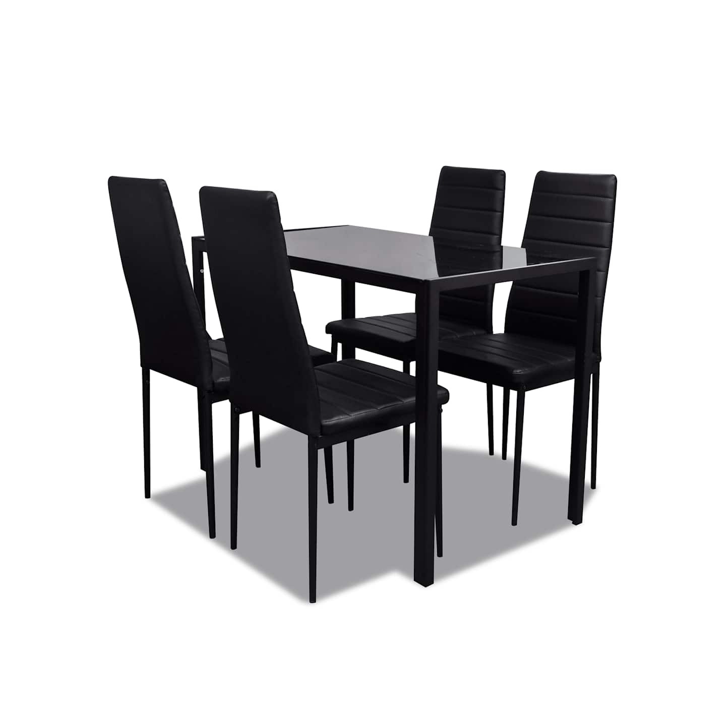 Ensemble de table pour salle à manger cinq pièces noir