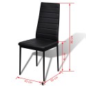 Ensemble de table pour salle à manger cinq pièces noir