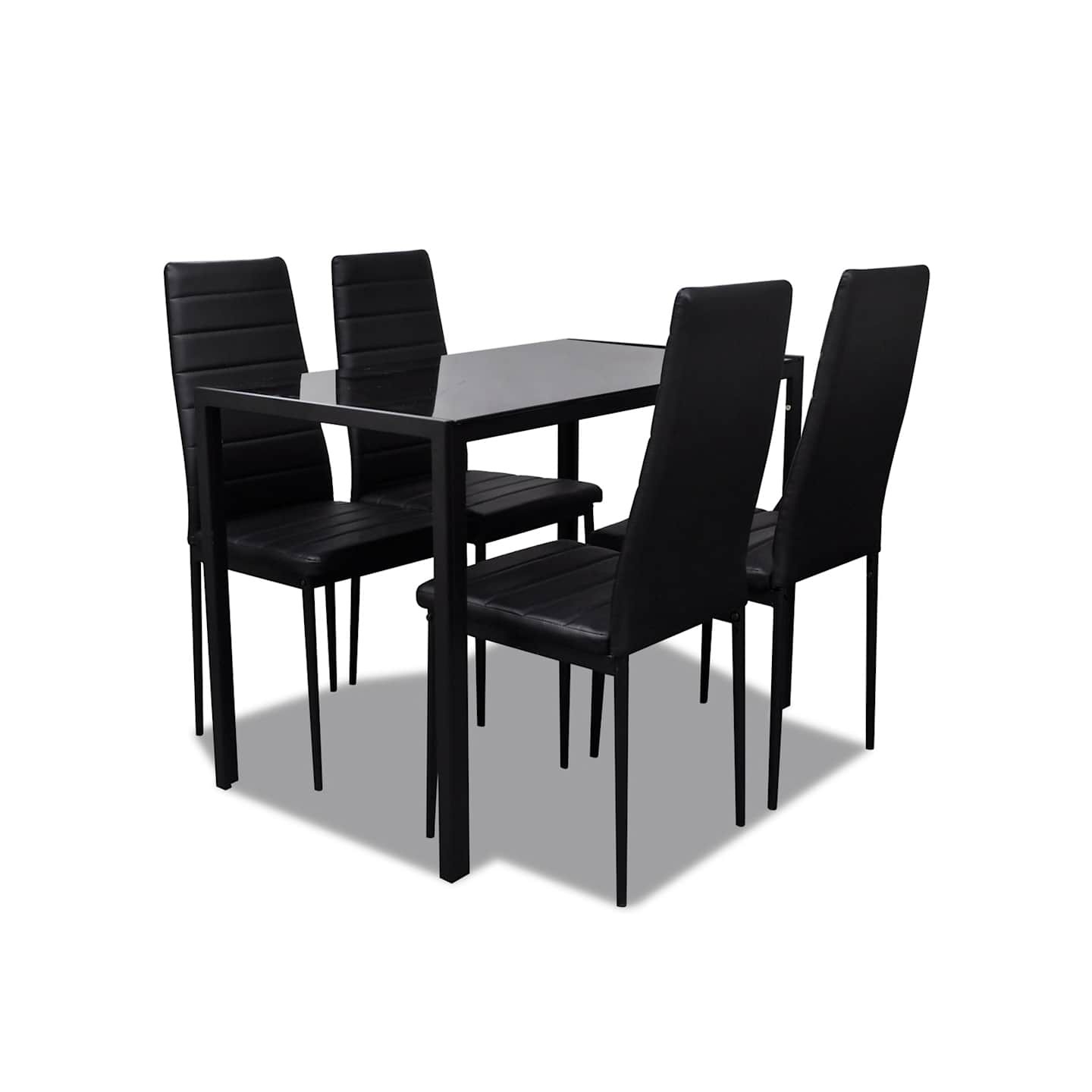Ensemble de salle à manger 5 pcs Cuir synthétique Noir