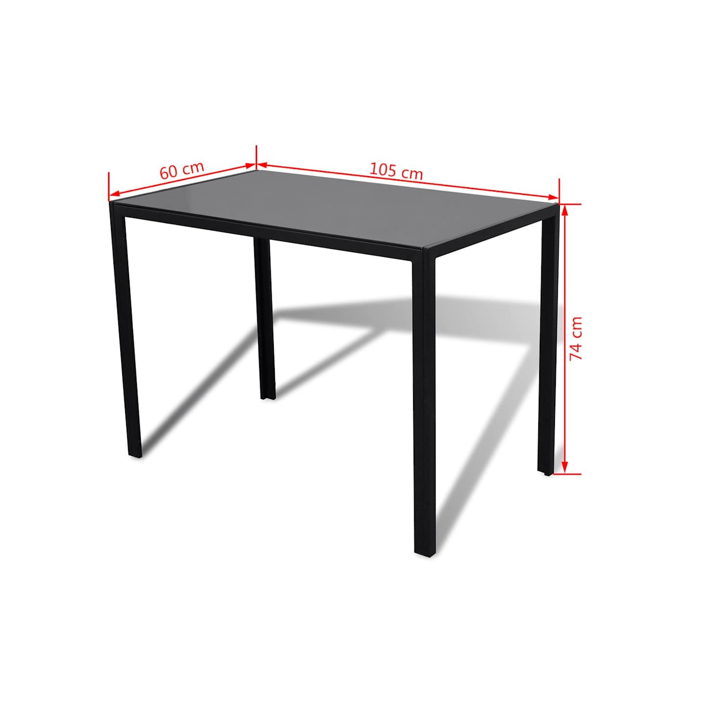 Ensemble de table pour salle à manger cinq pièces noir