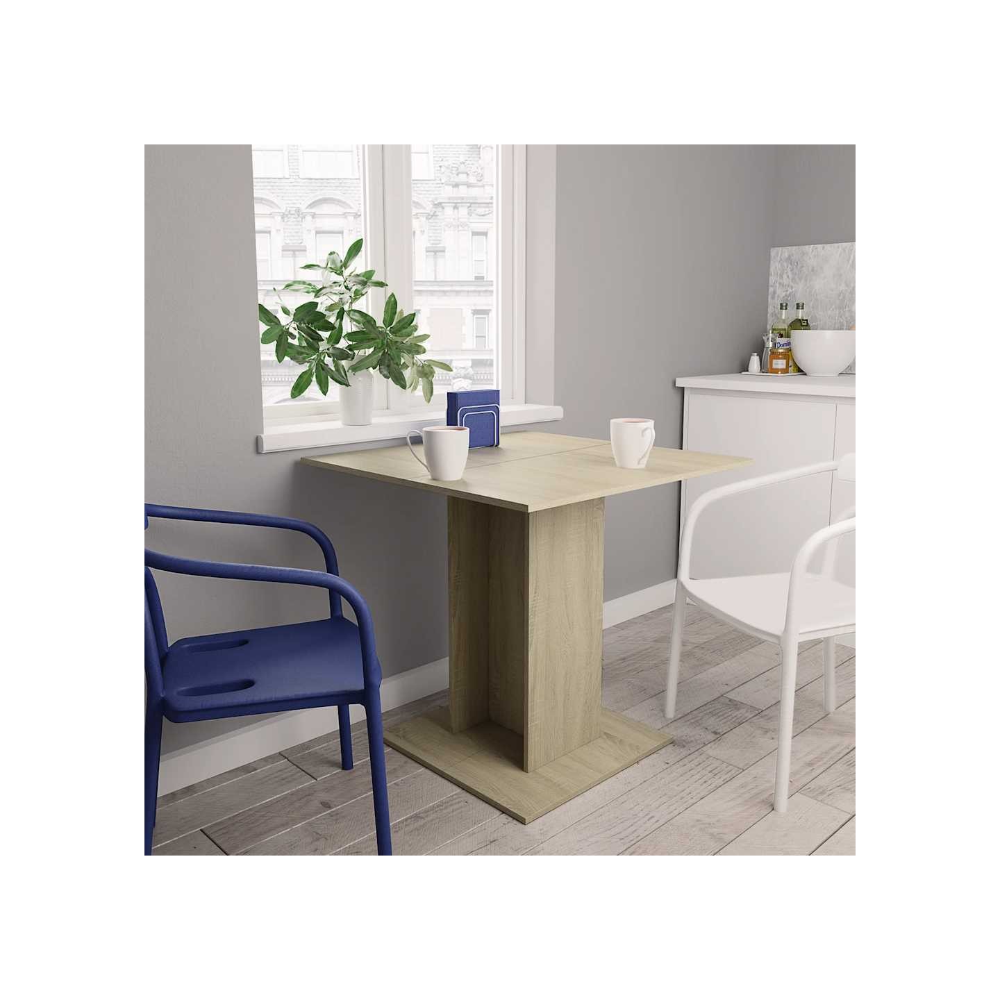 Table à dîner Chêne sonoma 80x80x75 cm Bois d'ingénierie