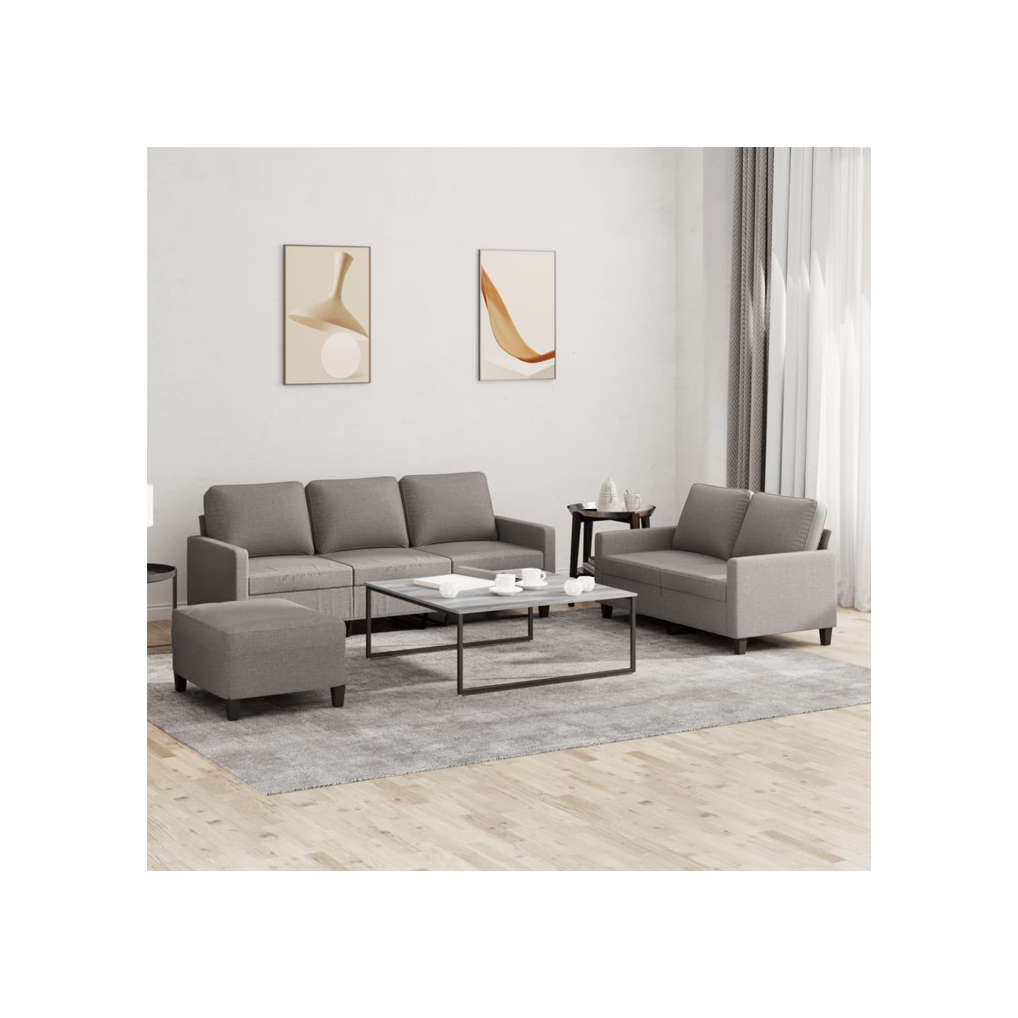 Ensemble de canapés 3 pcs avec coussins Taupe Tissu