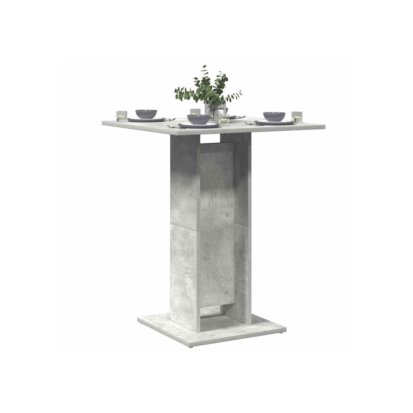 Table de bistro Gris béton 60x60x75 cm Bois d'ingénierie