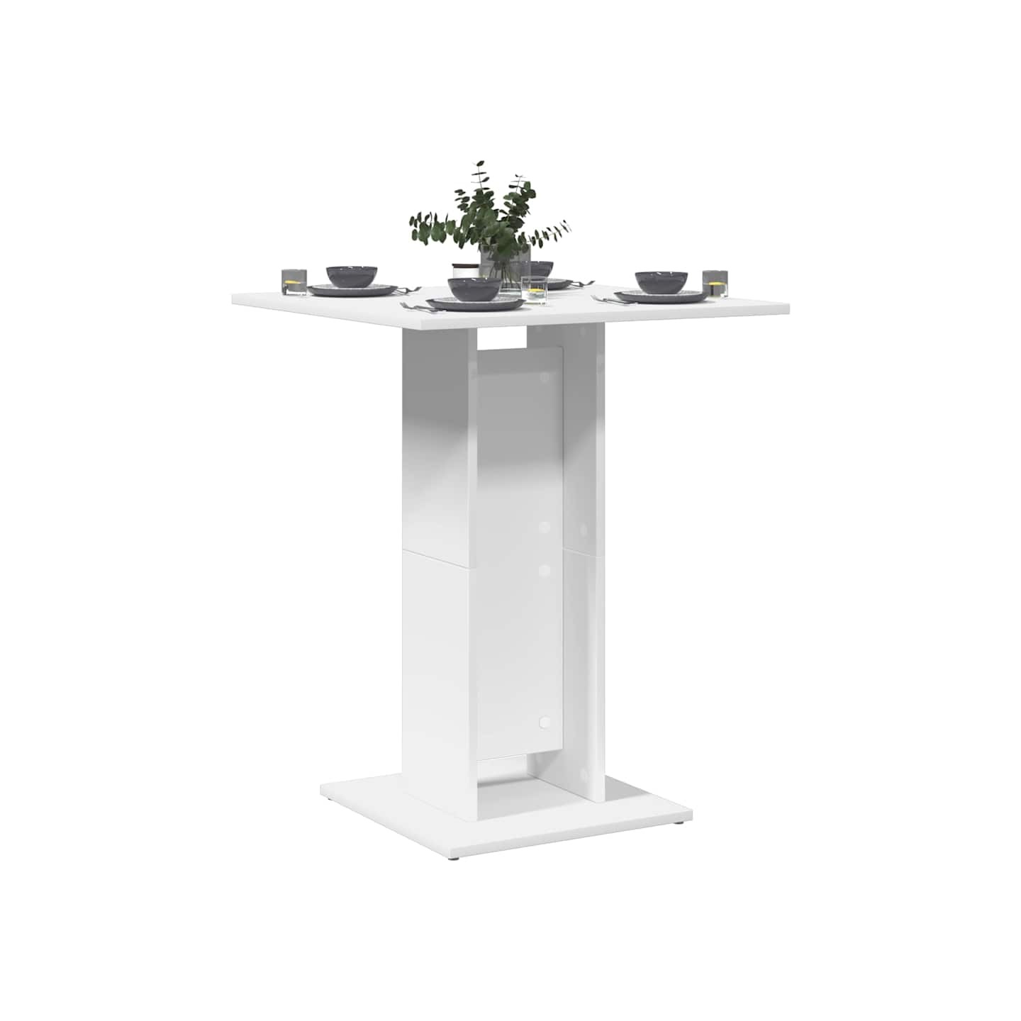 Table de bistro Blanc 60x60x75 cm Bois d'ingénierie