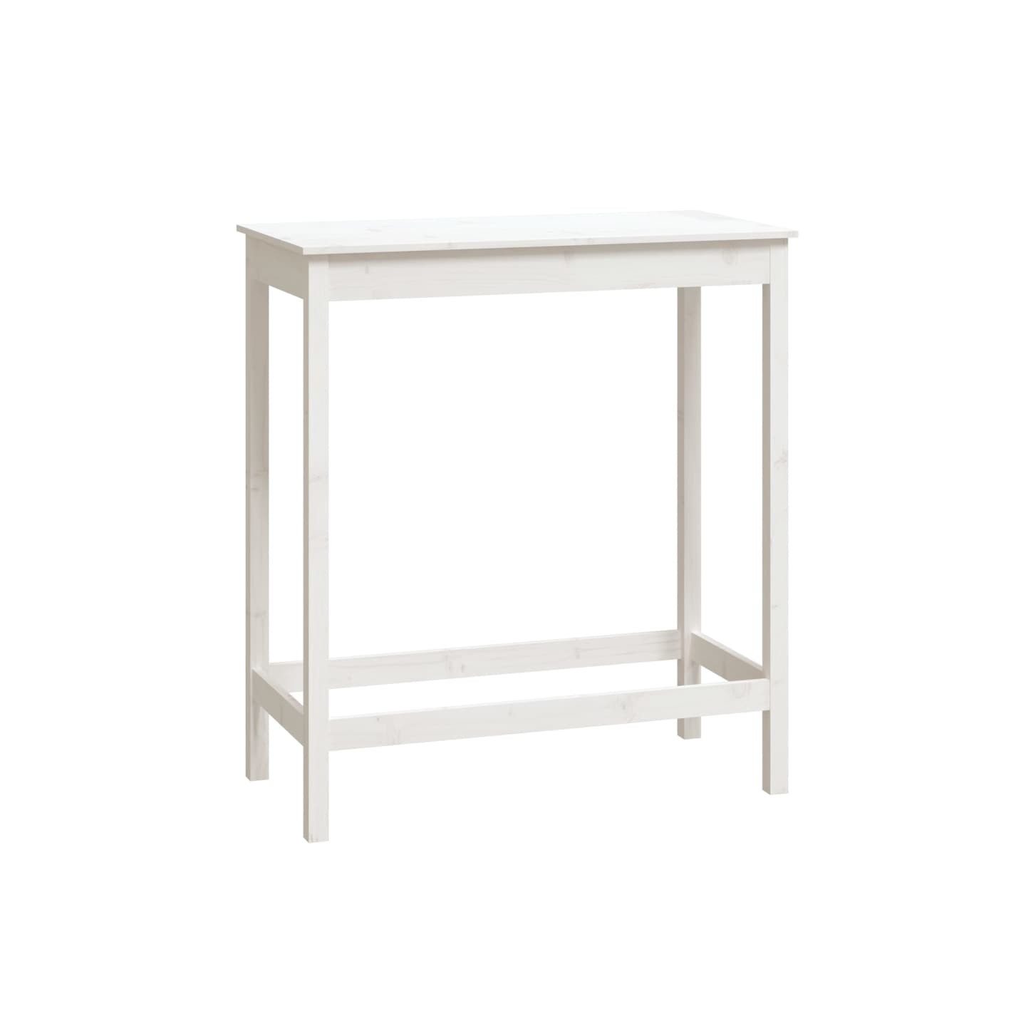 Table de bar blanc 100x50x110 cm bois massif de pin