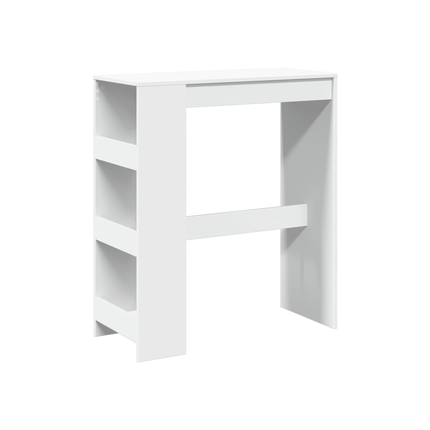 Table de bar et étagères blanc 90x40x103,5 cm bois d'ingénierie