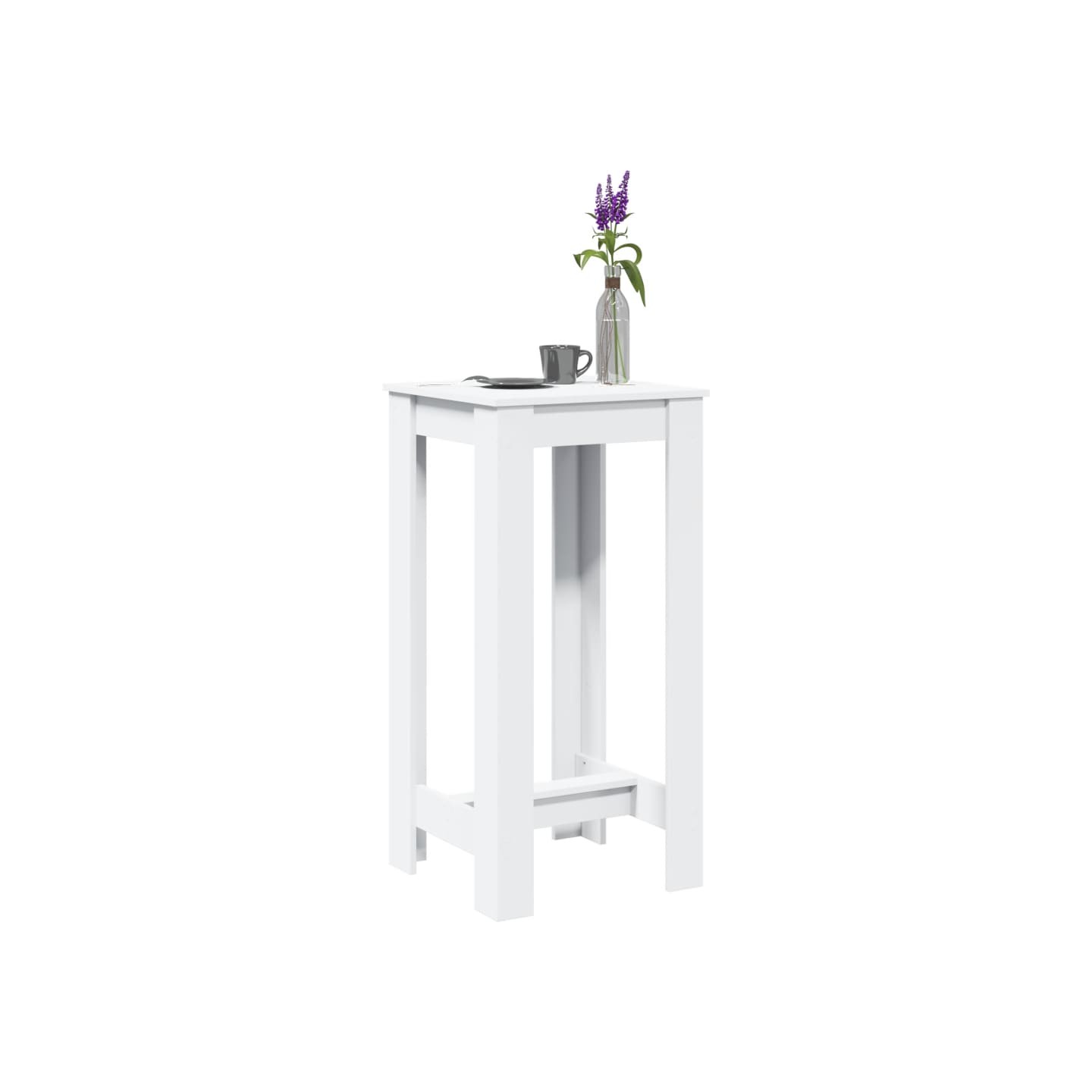 Table de bar blanc 51x50x103,5 cm bois d'ingénierie