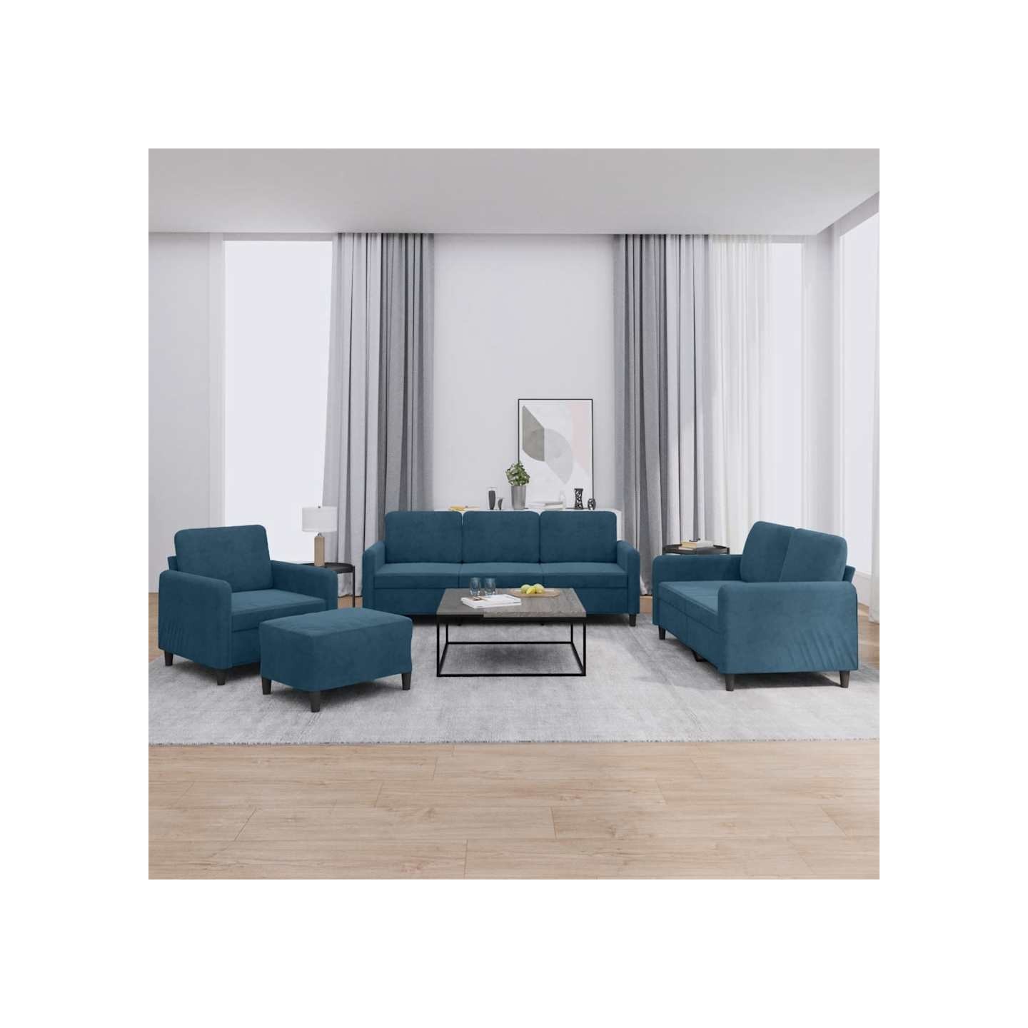Ensemble de canapés 4 pcs bleu velours