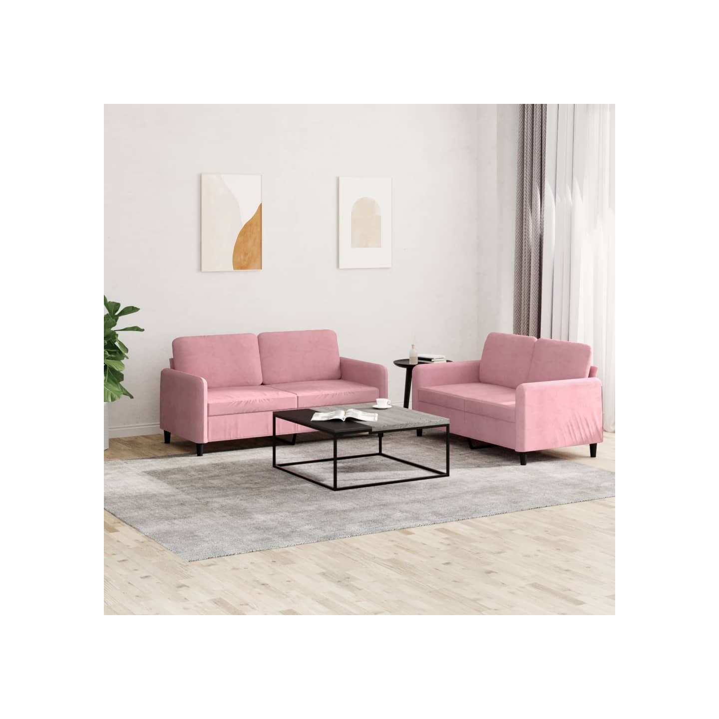 Ensemble de canapés 2 pcs rose velours