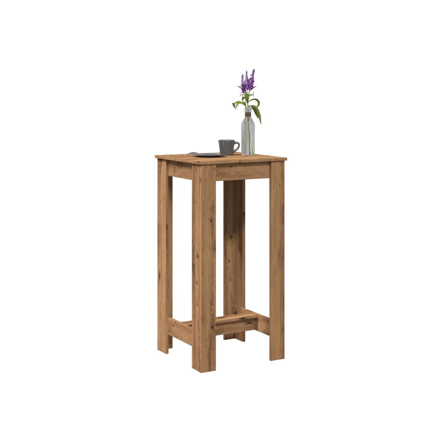 Table de bar chêne artisanal 51x50x103,5 cm bois d'ingénierie