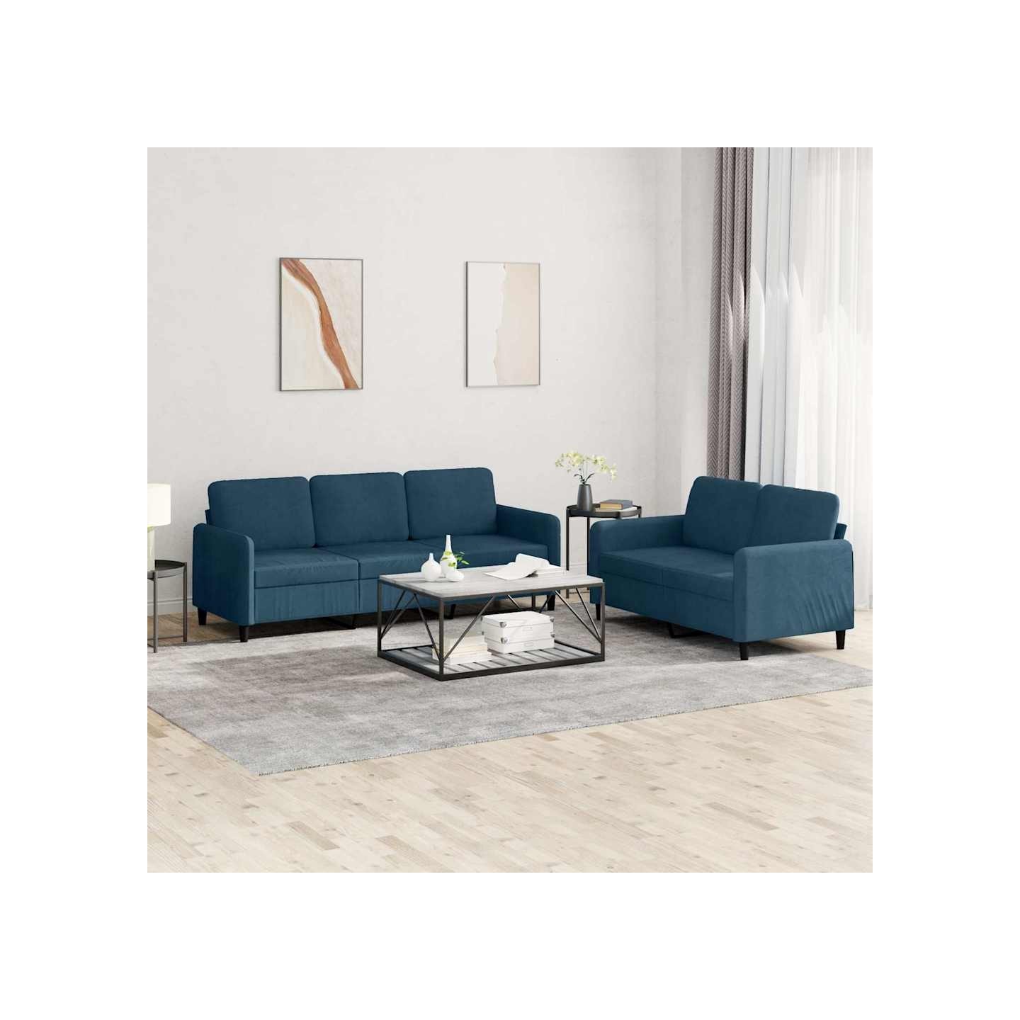 Ensemble de canapés 2 pcs bleu velours