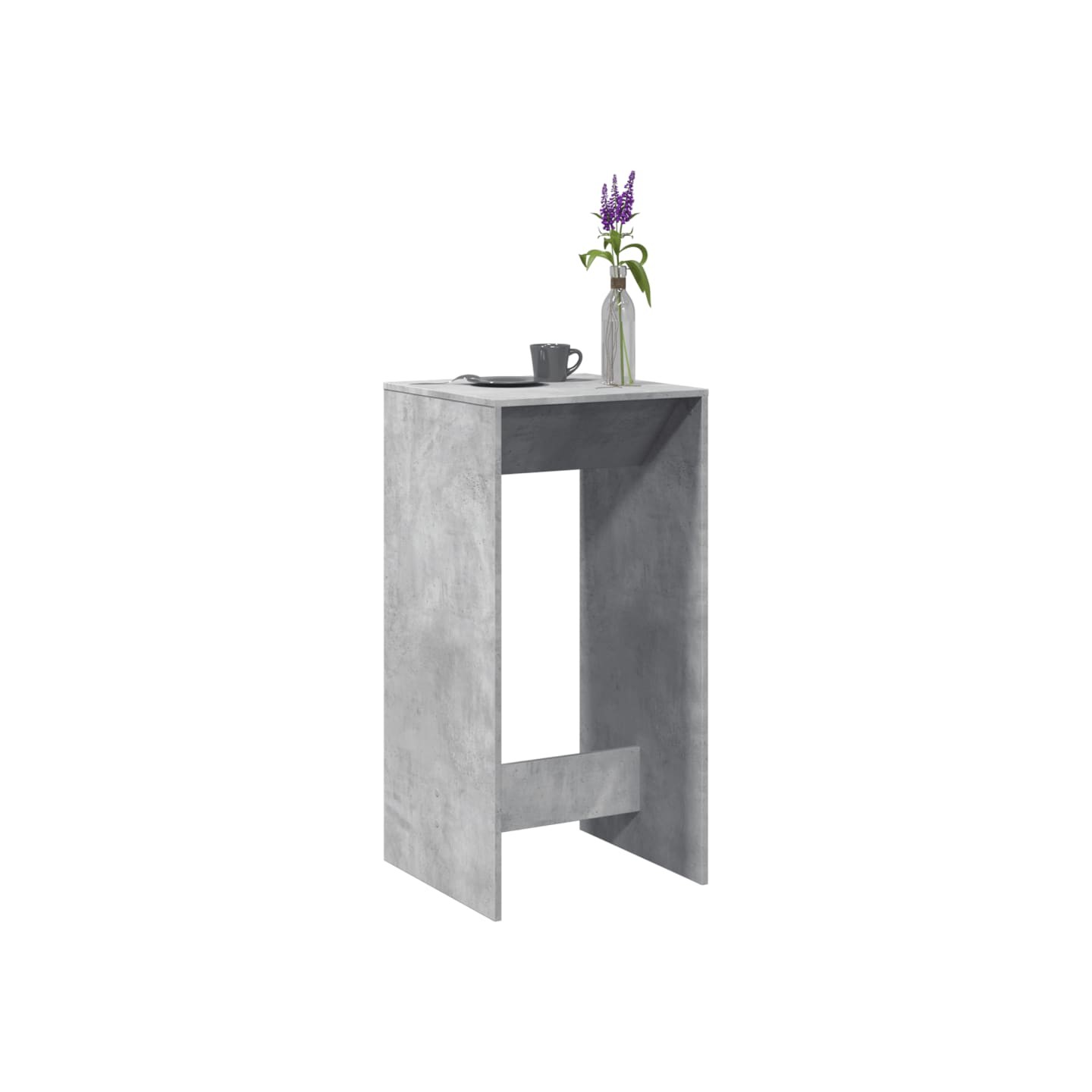 Table de bar gris béton 51x50x103,5 cm bois d'ingénierie