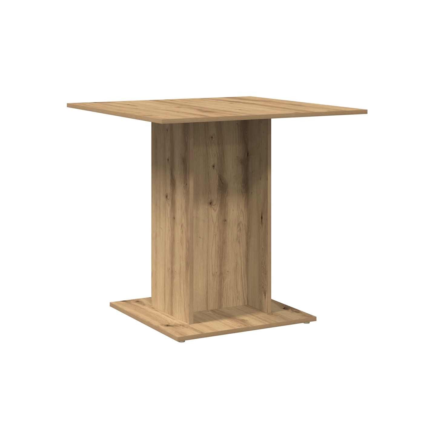 Table à manger chêne artisanal 80x80x75 cm bois d'ingénierie