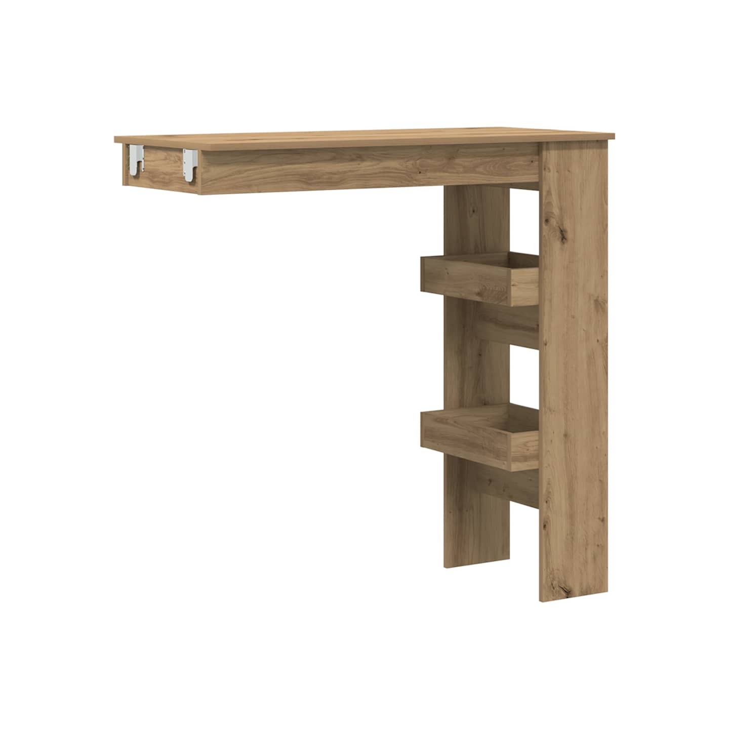 Table de bar murale chêne artisanal bois d'ingénierie