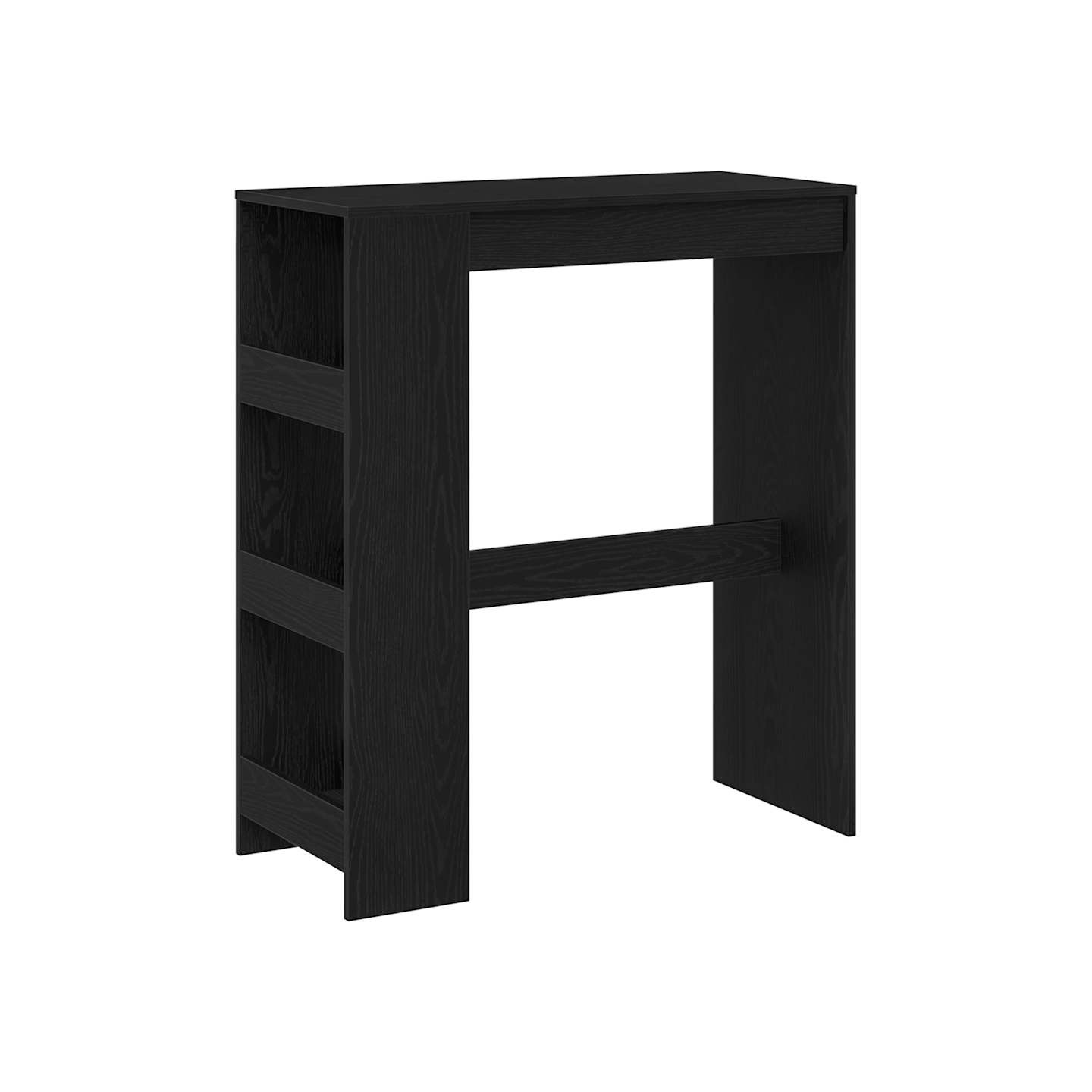 Table de bar avec étagères en chêne noir 90x40x103,5 cm