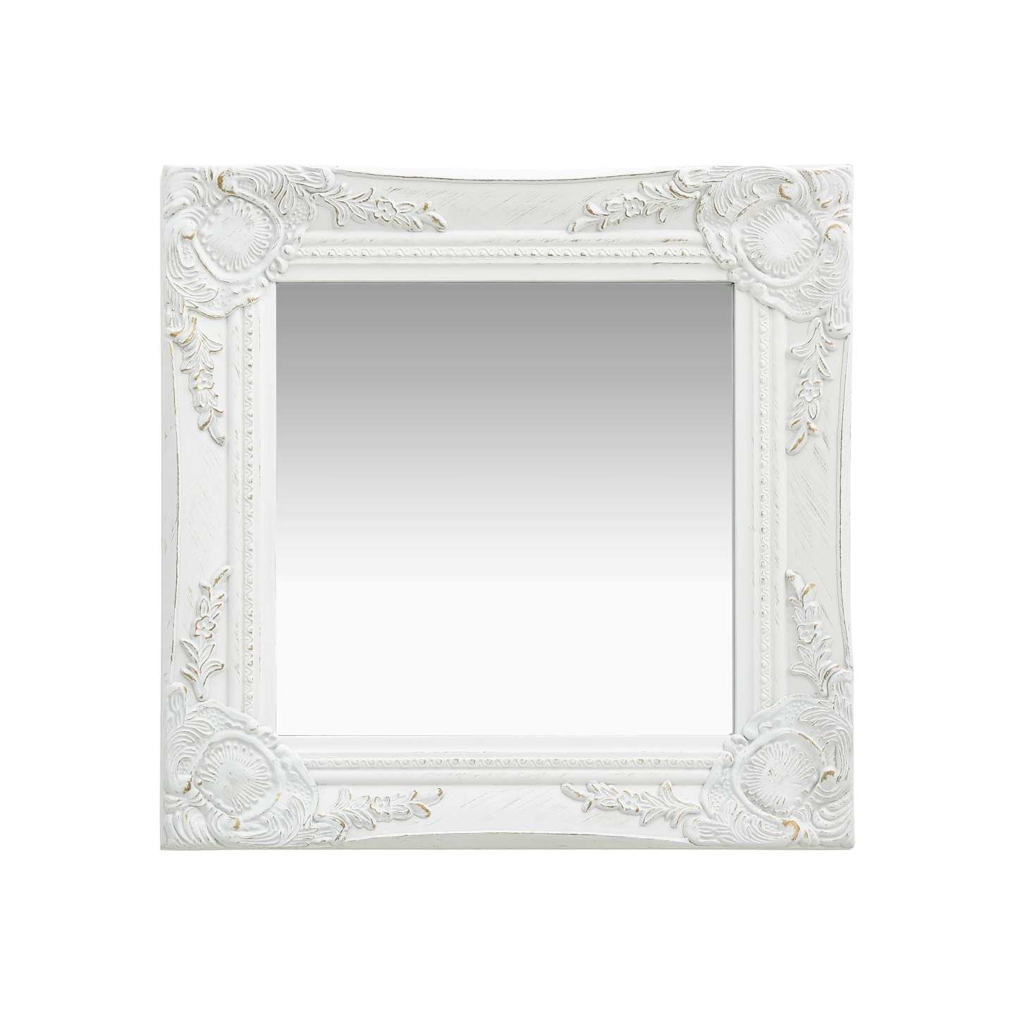 Miroir mural style baroque 40x40 cm Blanc