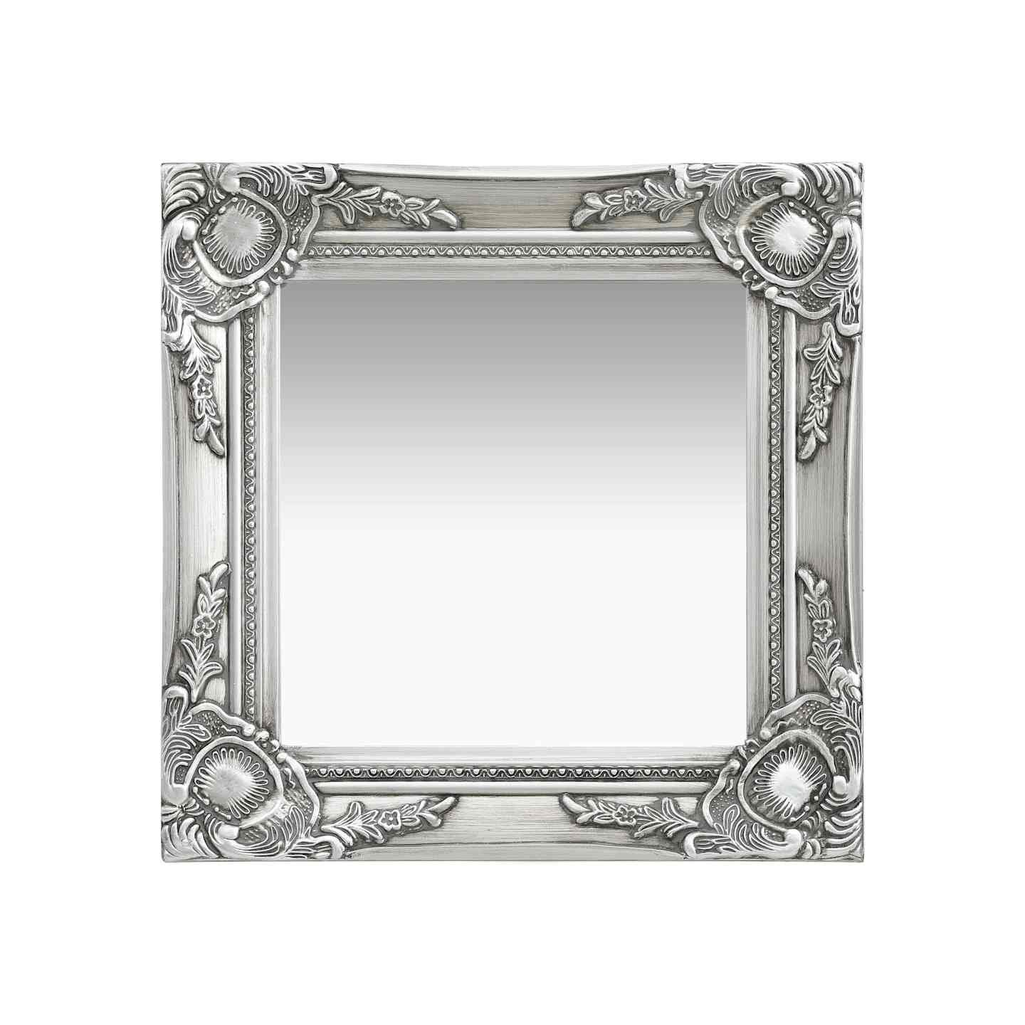 Miroir mural style baroque 40x40 cm Argenté