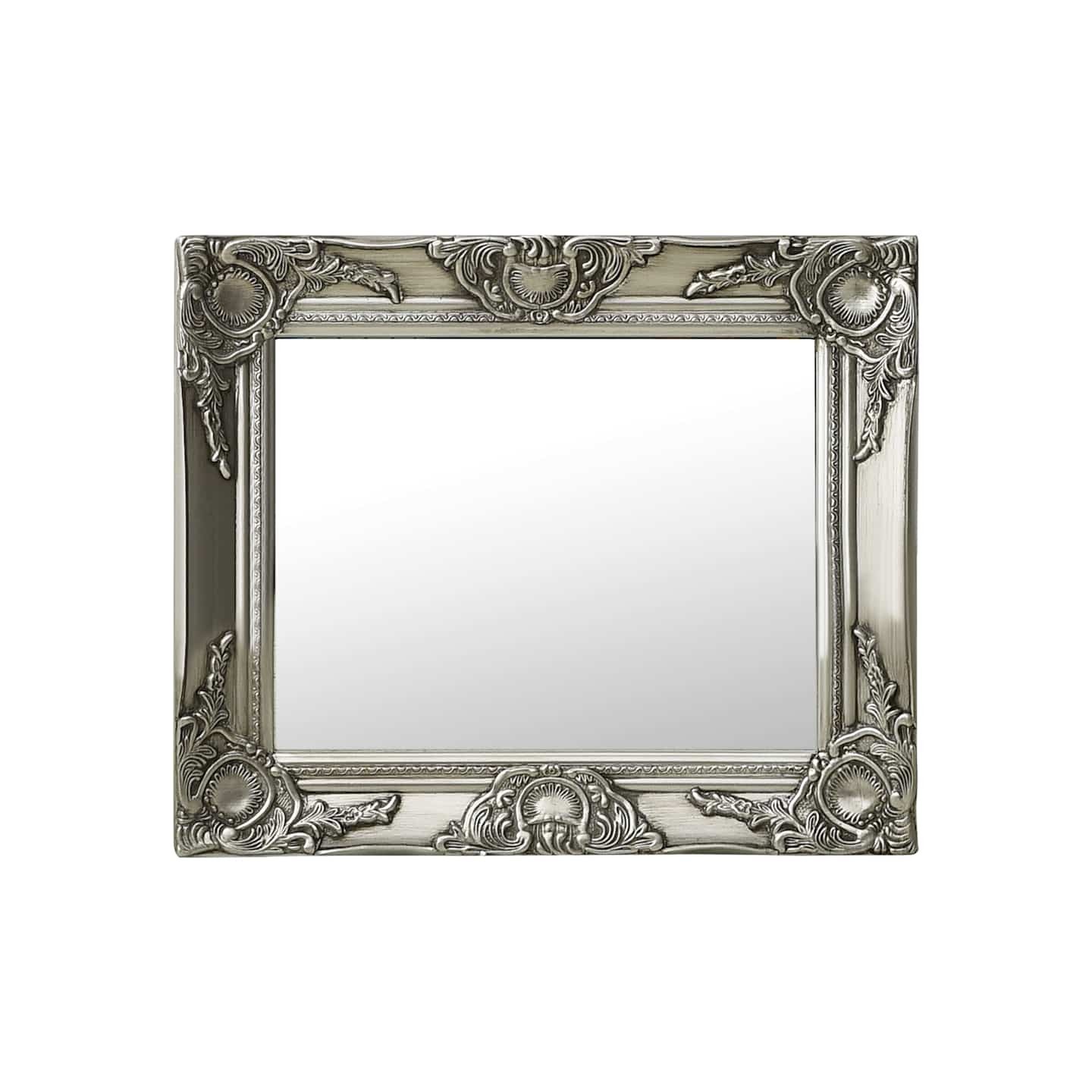 Miroir mural style baroque 50x40 cm Argenté