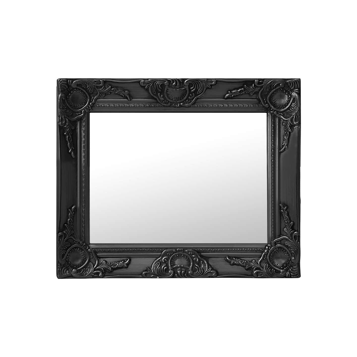 Miroir mural style baroque 50x40 cm noir