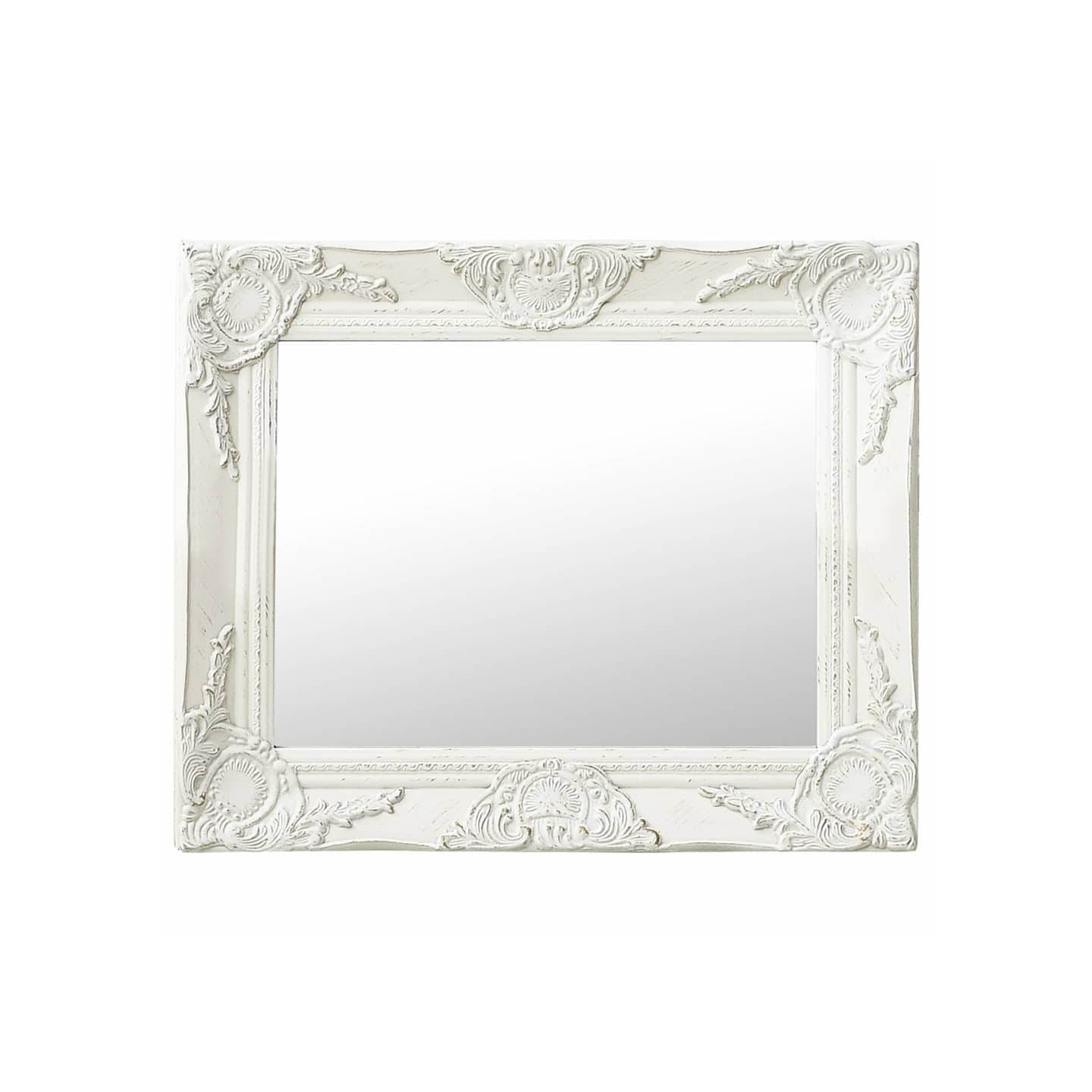 Miroir mural style baroque 50x40 cm Blanc