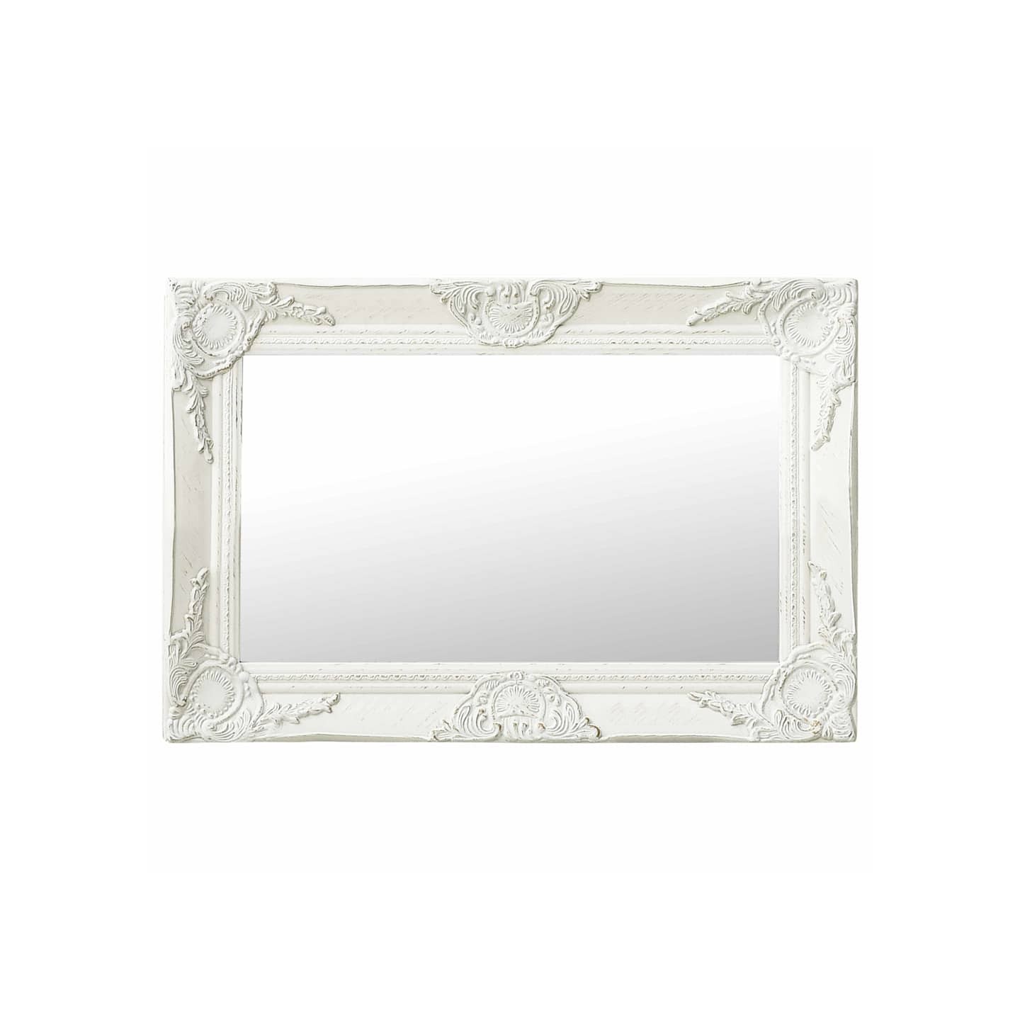 Miroir mural style baroque 60x40 cm Blanc