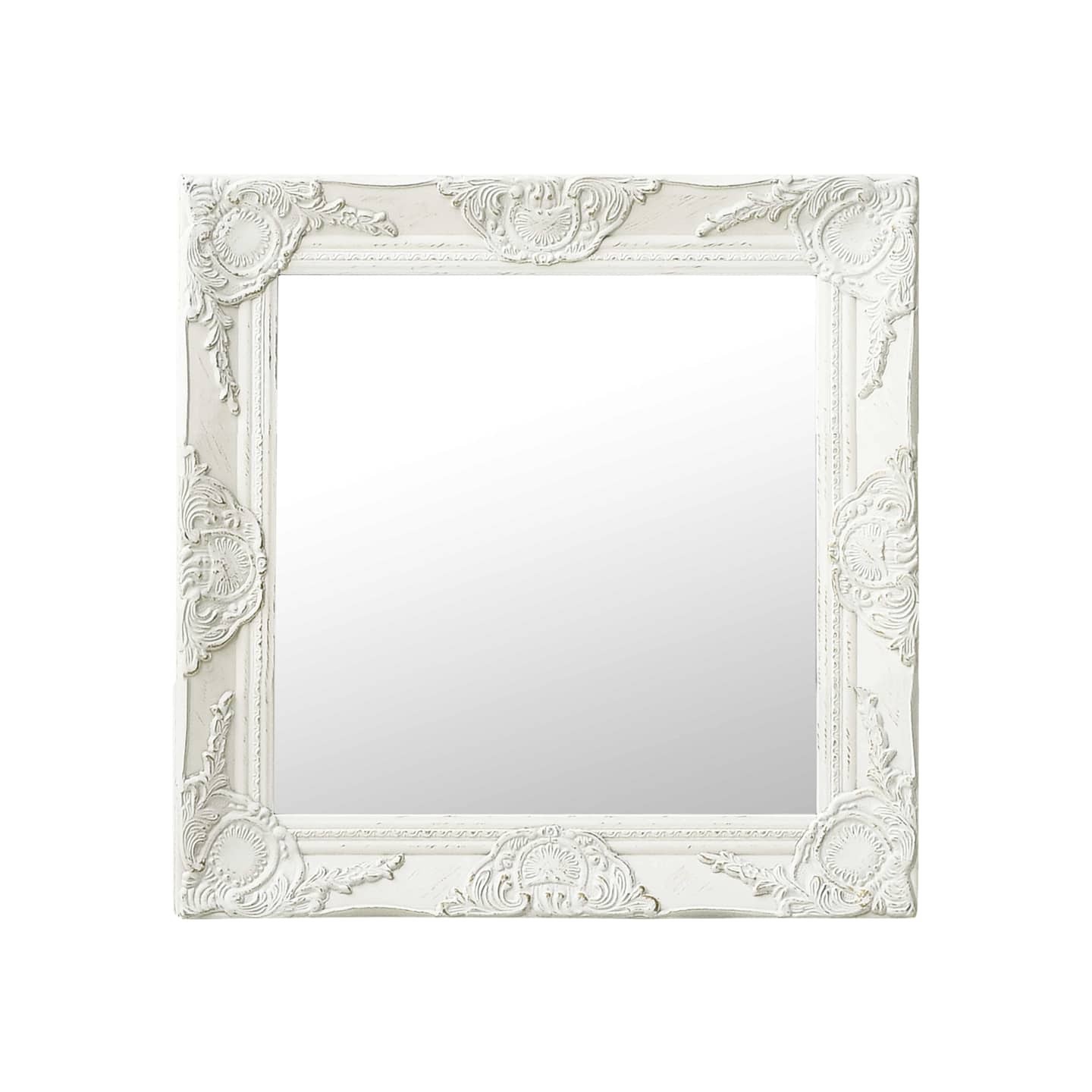 Miroir mural style baroque 50x50 cm Blanc