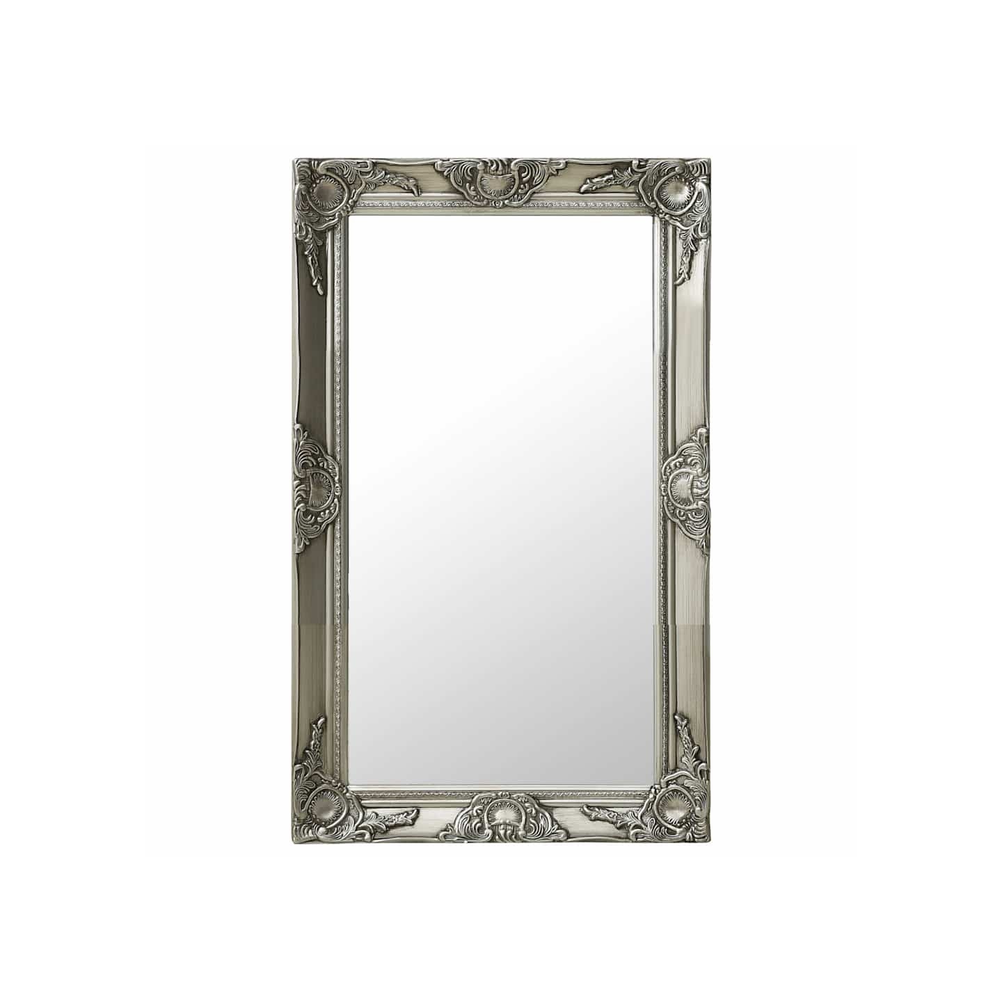 Miroir mural style baroque 50x80 cm Argenté