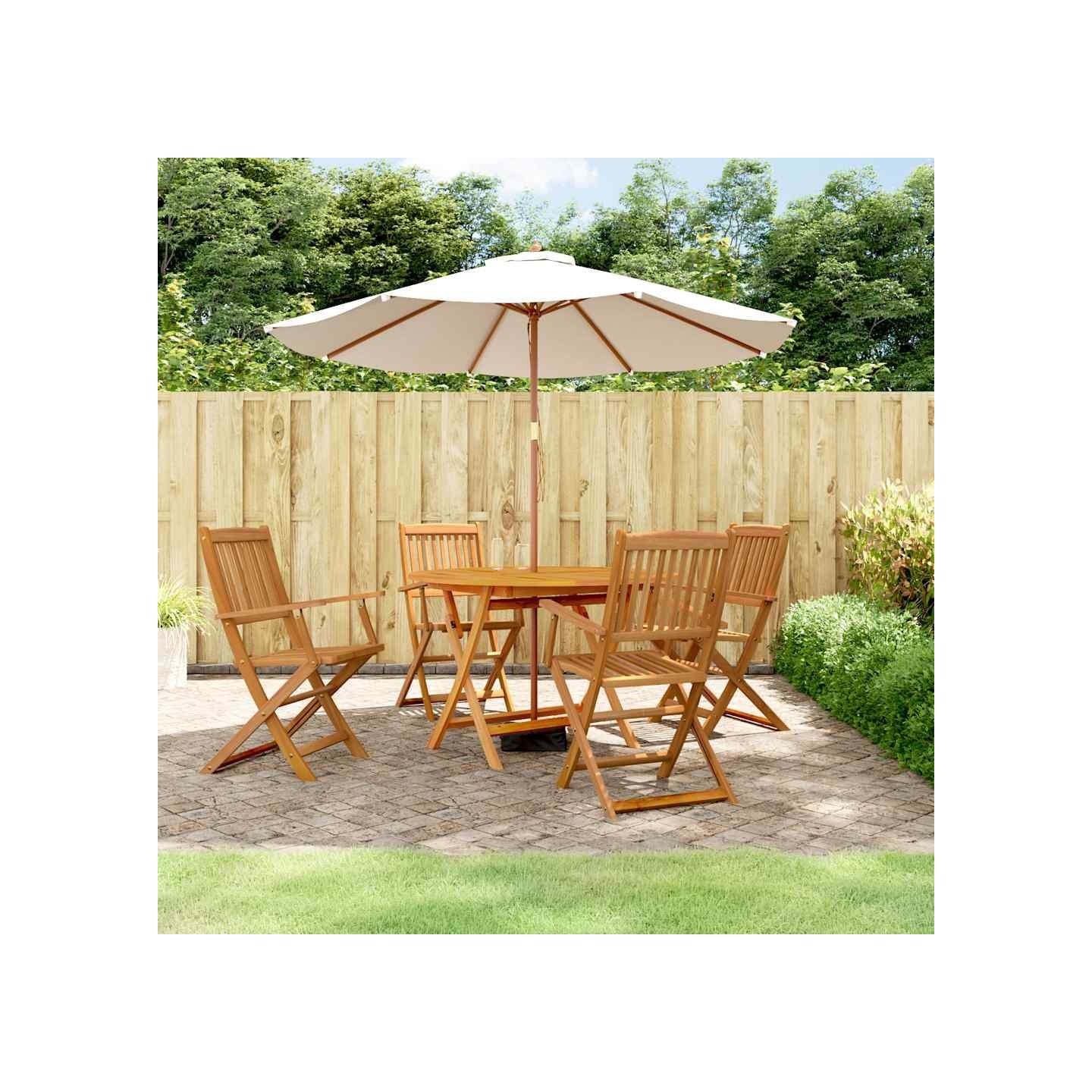 Ensemble de salle à manger de jardin 5 pcs bois d'acacia solide