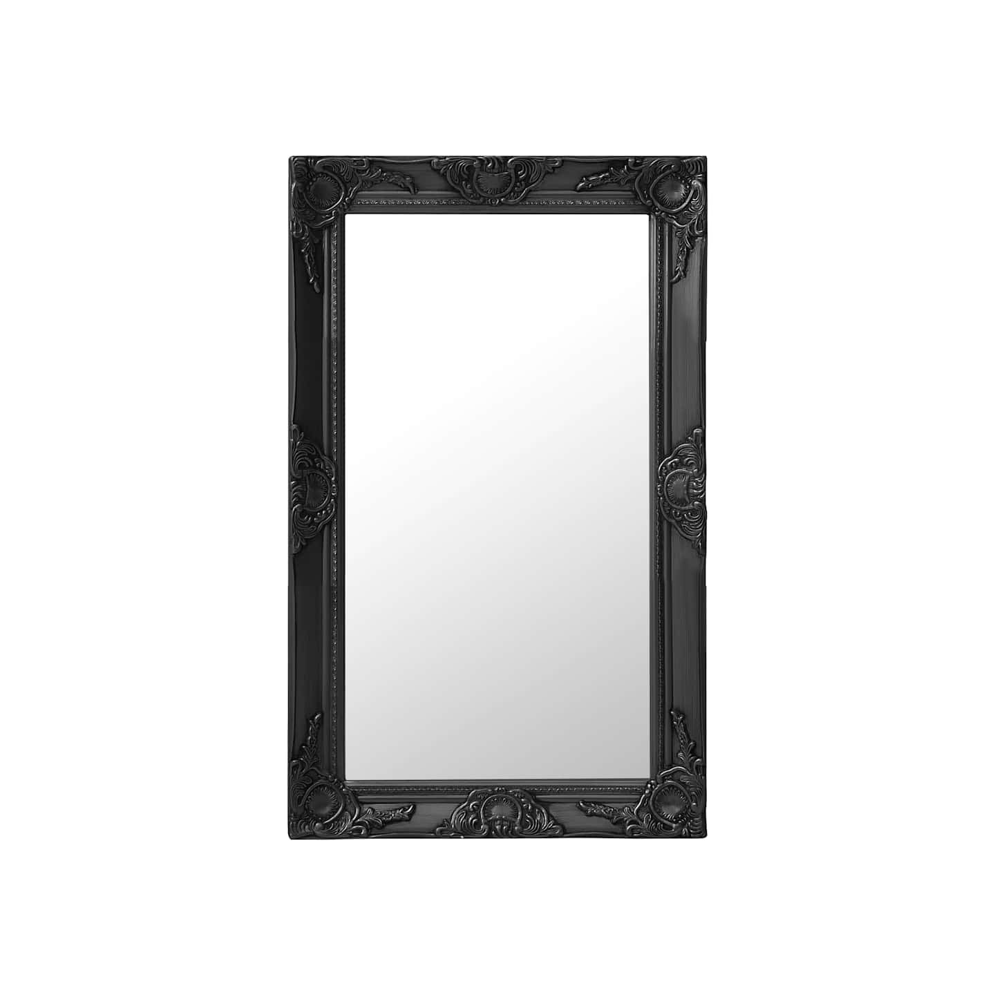 Miroir mural style baroque 50x80 cm noir