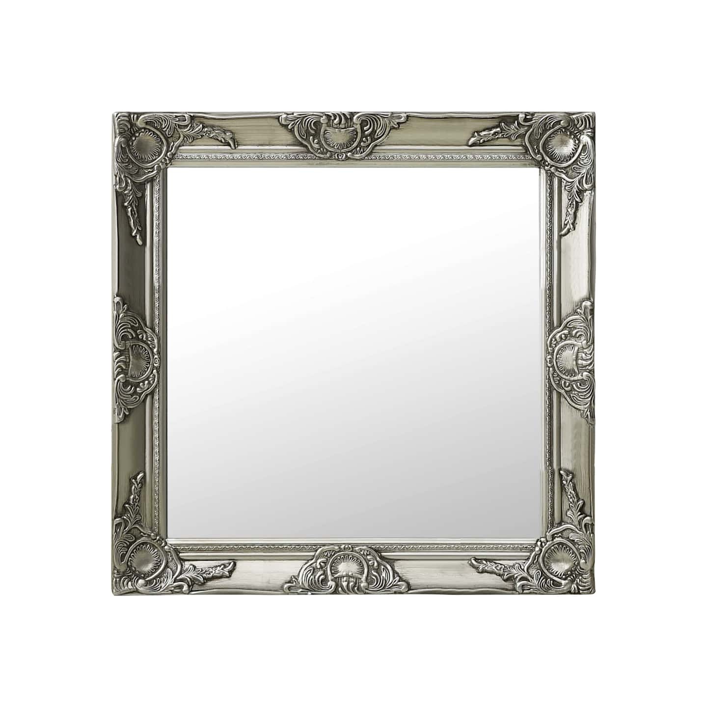Miroir mural style baroque 60x60 cm Argenté