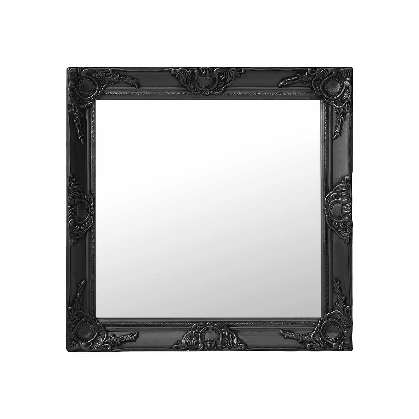 Miroir mural style baroque 60x60 cm noir