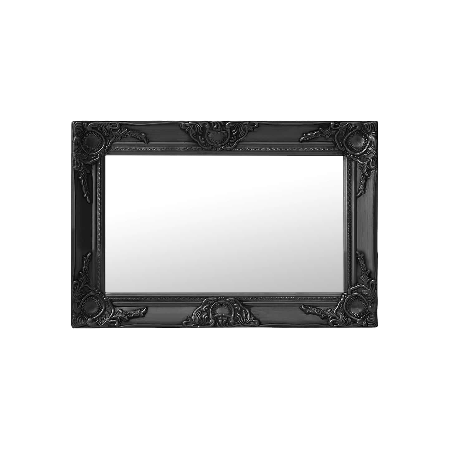 Miroir mural style baroque 60x40 cm noir