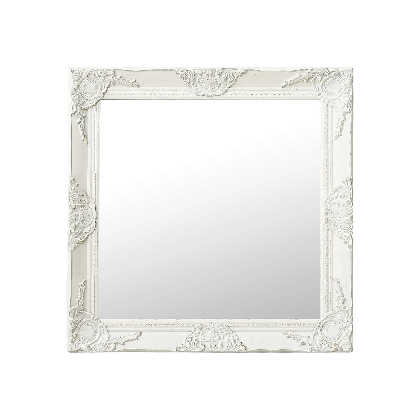 Miroir mural style baroque 60x60 cm Blanc
