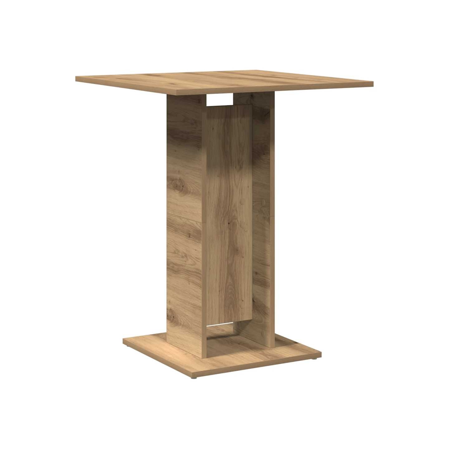 Table de bistro chêne artisanal 60x60x75 cm bois d'ingénierie